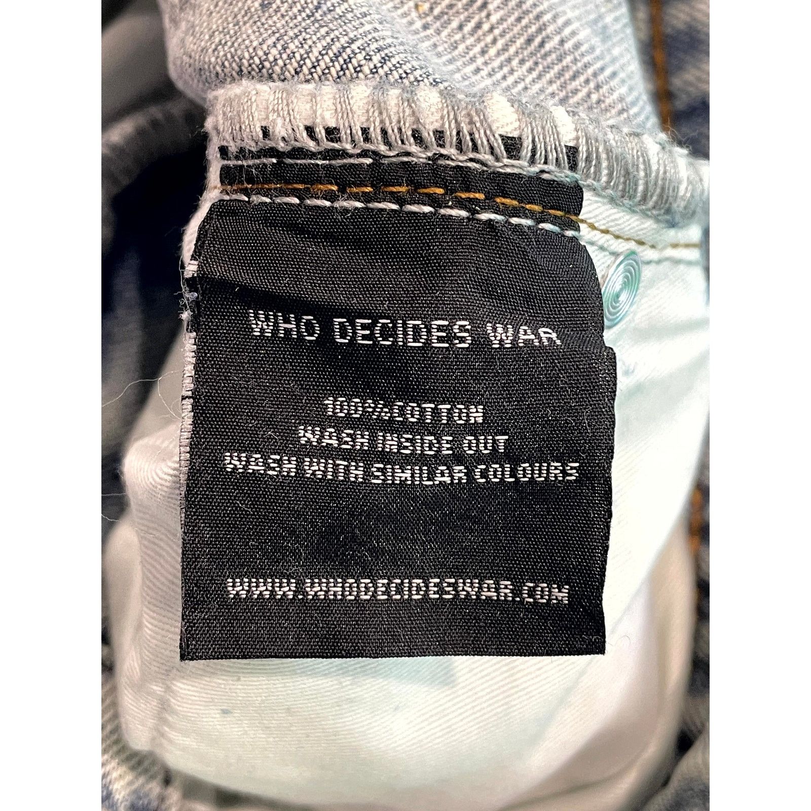Who Decides War WDW Ultra Flare Scripture Denim Light Wash Jeans Size US 34 / EU 50 - 9 Thumbnail