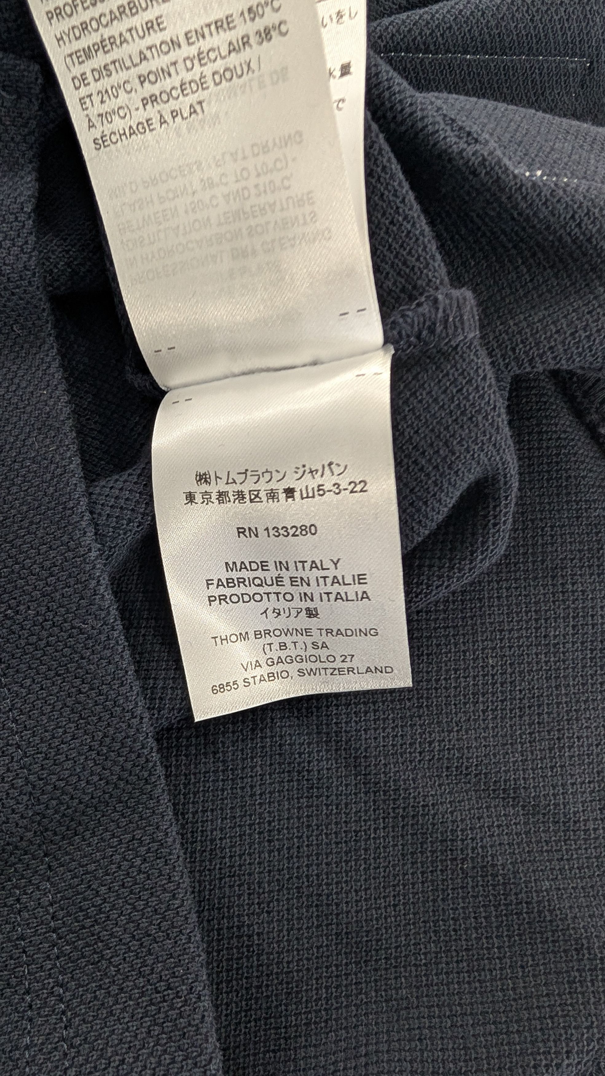 Thom Browne THOM BROWNE New York Boat Neck Top Navy Piqué Size M / US 6-8 / IT 42-44 - 7 Thumbnail