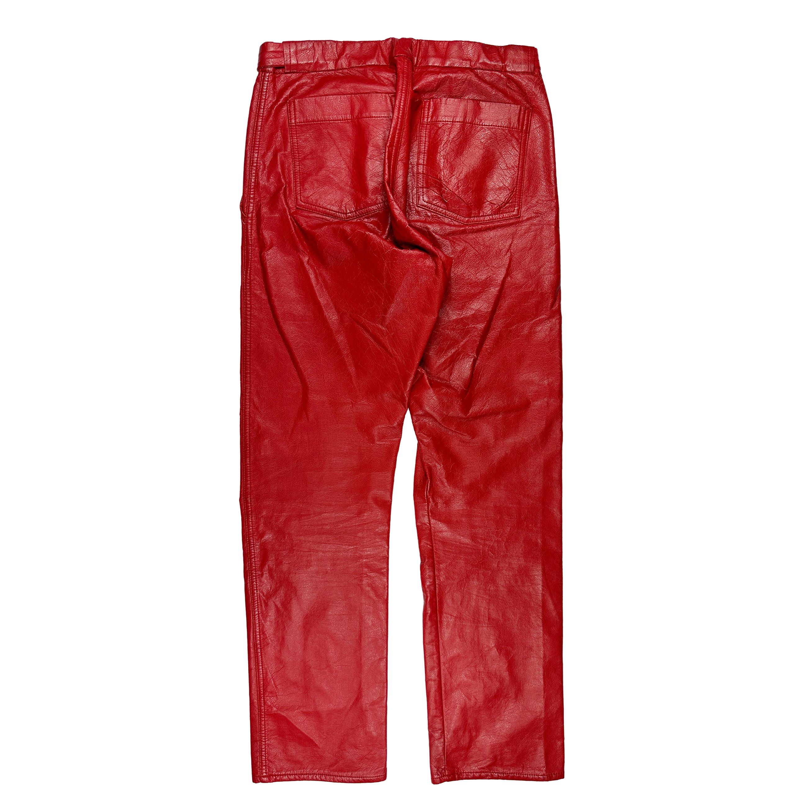 Comme des Garcons Homme Plus AD2000 Faux Red Leather Pants Size US 30 / EU 46 - 2 Thumbnail