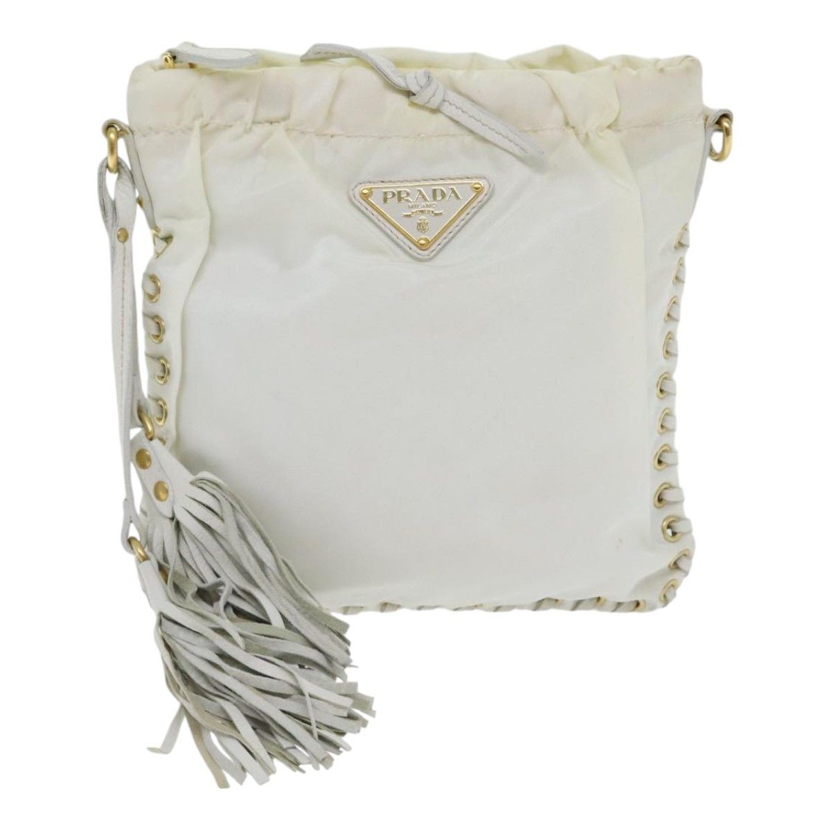 Prada White Synthetic Shoulder Bag (Pre-Owned) Size ONE SIZE - 1 Thumbnail