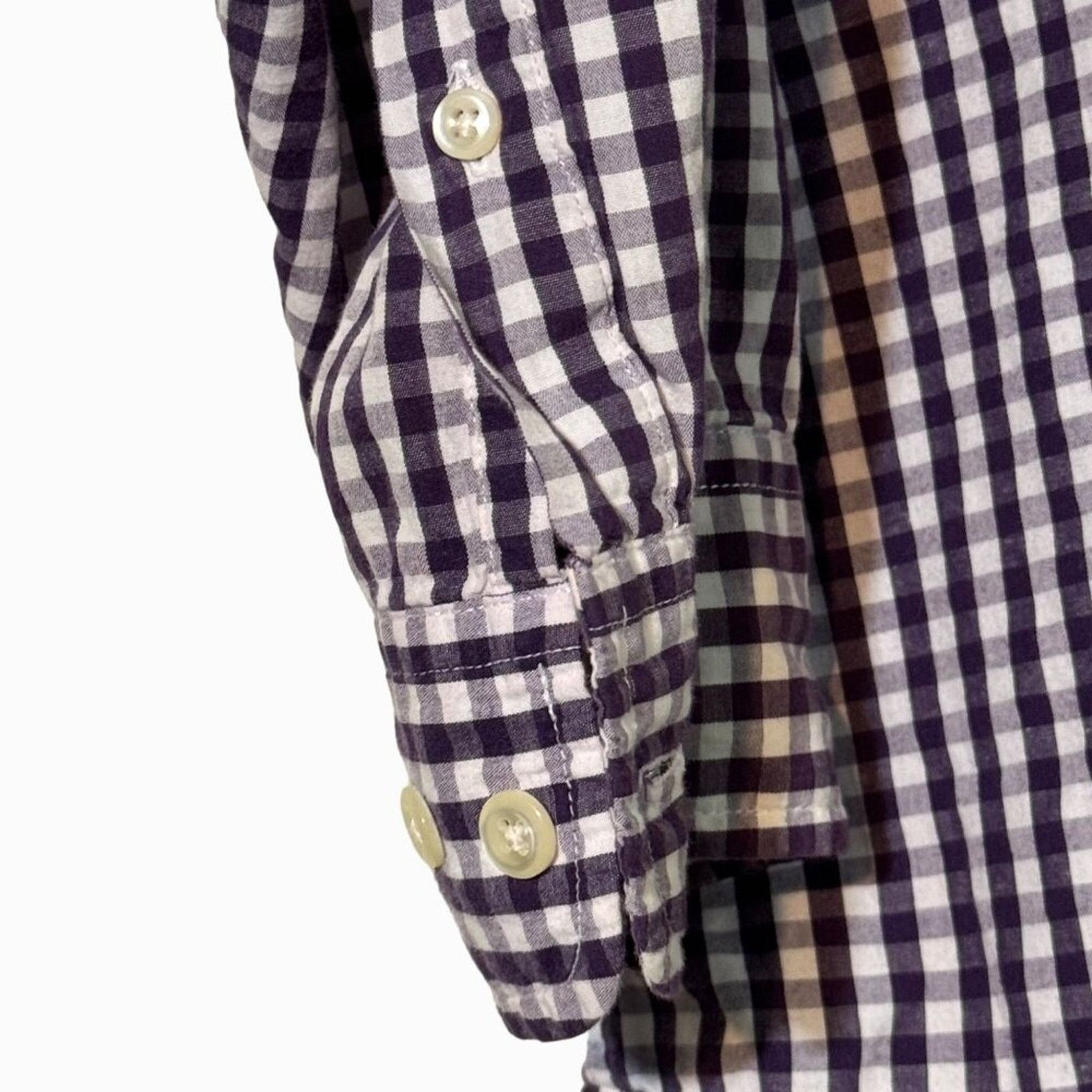 Brooks Brothers Brooks Brothers Men's XL Soft Buttoned Down Gingham Purple Size US XL / EU 56 / 4 - 3 Thumbnail