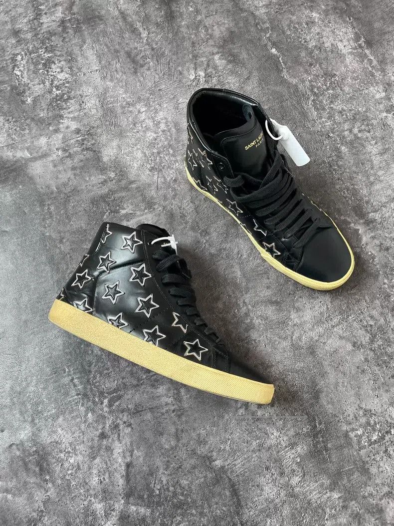 Saint Laurent Paris Saint Laurent Paris Black Warrior Star High Top Sneakers Size US 9 / EU 42 - 4 Thumbnail