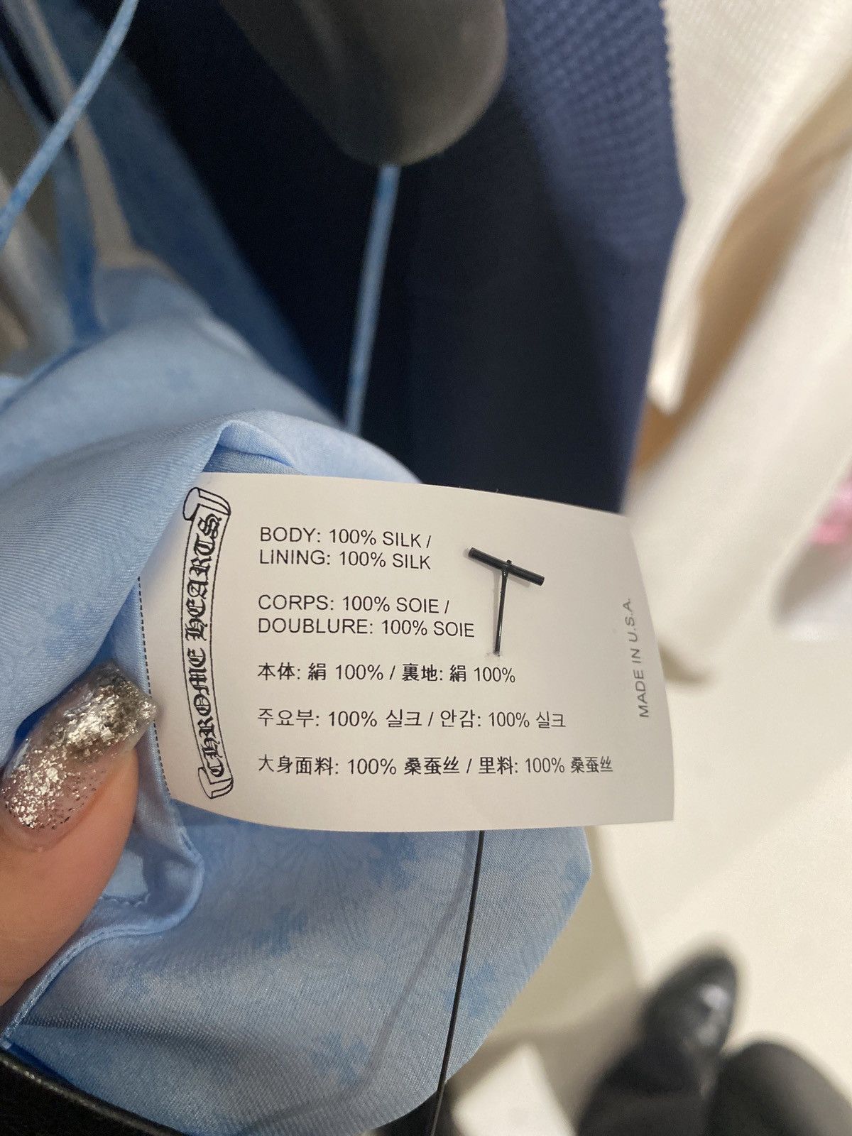 Chrome Hearts Chrome Hearts Blue Tonal Monogram Cross Pattern Silk Tanktop Size M / US 6-8 / IT 42-44 - 4 Thumbnail