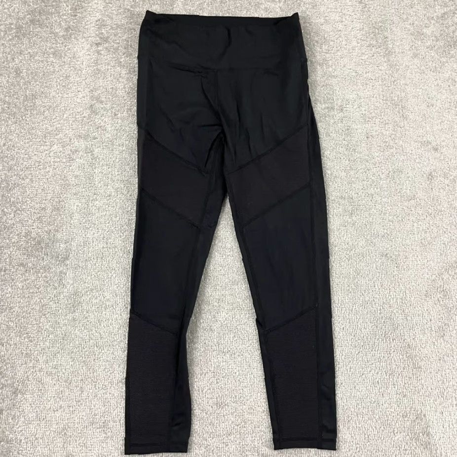 Vintage ZYIA Active Leggings Womens Size 2 GirlS 12 Black 23.5" Cropped Nylon Spandex Gym Yoga Elastic Waist Pockets - Breathable Machine Washable Size 26" / US 2 / IT 38 - 3 Thumbnail
