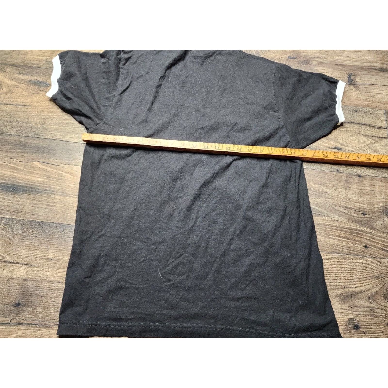 Vintage VINTAGE Mens L Black Graphic Ringer T Shirt Horror Movies Anime Comics 90s Size US L / EU 52-54 / 3 - 2 Thumbnail
