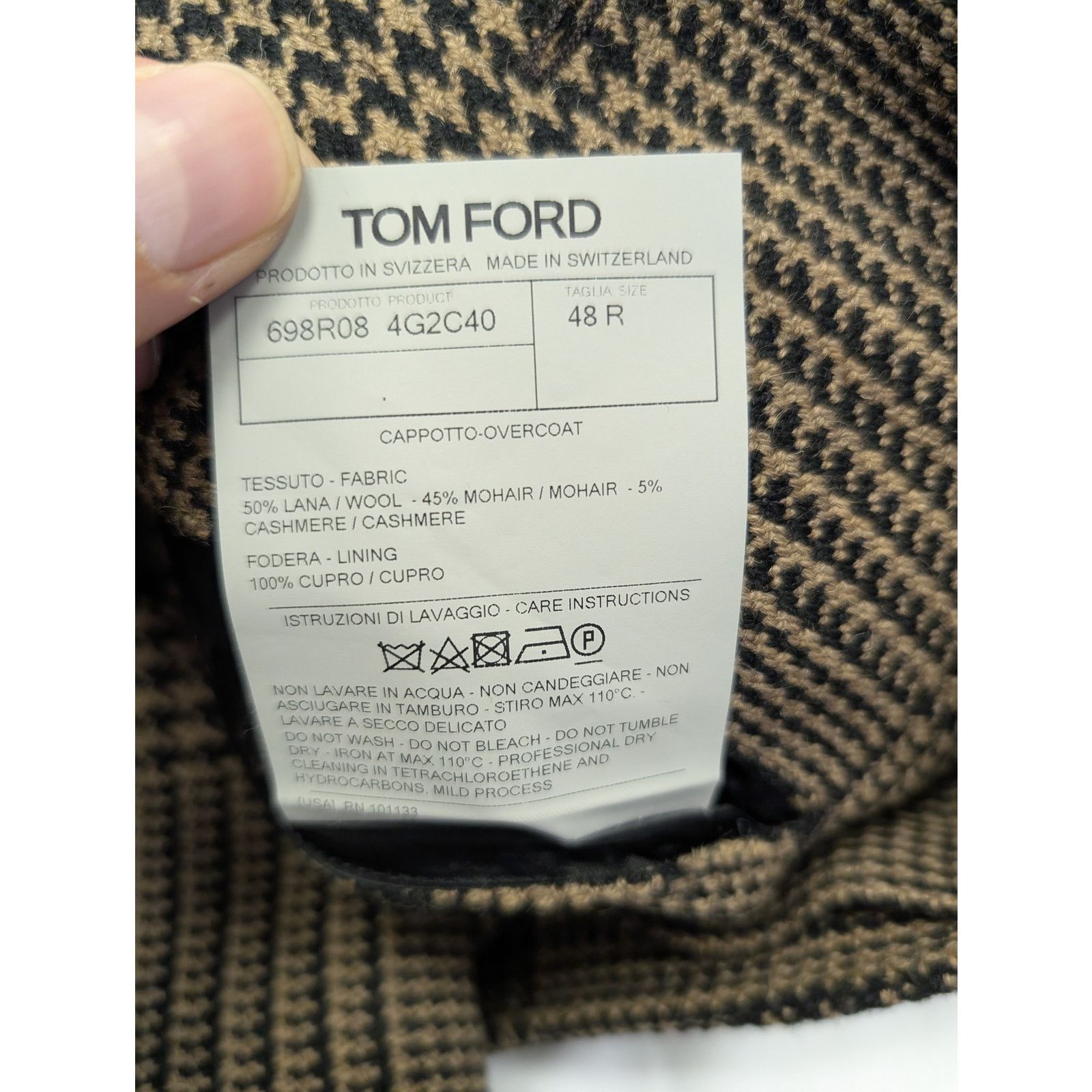 Tom Ford o1rshd1 Cappotto Overcoat in Brown Size US M / EU 48-50 / 2 - 16 Thumbnail