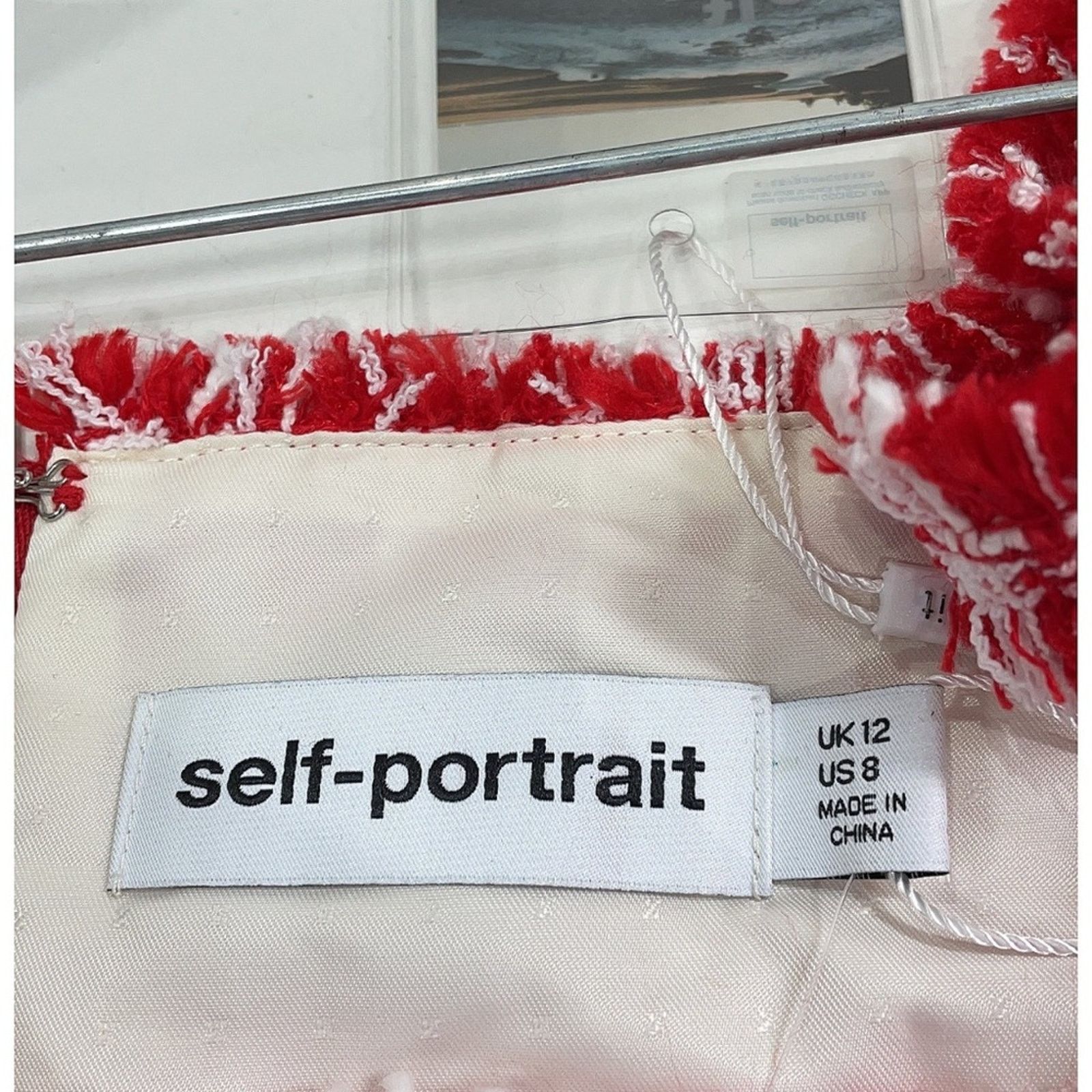 Self-Portrait NWT Self-Portrait Red Bouclé Crop Top - Size 8 - Red/White Size M / US 6-8 / IT 42-44 - 14 Thumbnail