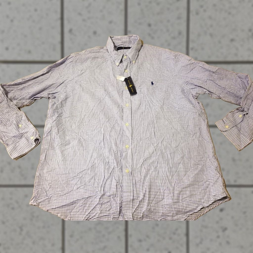 Polo Ralph Lauren Polo Ralph Lauren Dress Shirt Mens 2XL Blue Button Cotton Shirt Size 48R - 1 Thumbnail