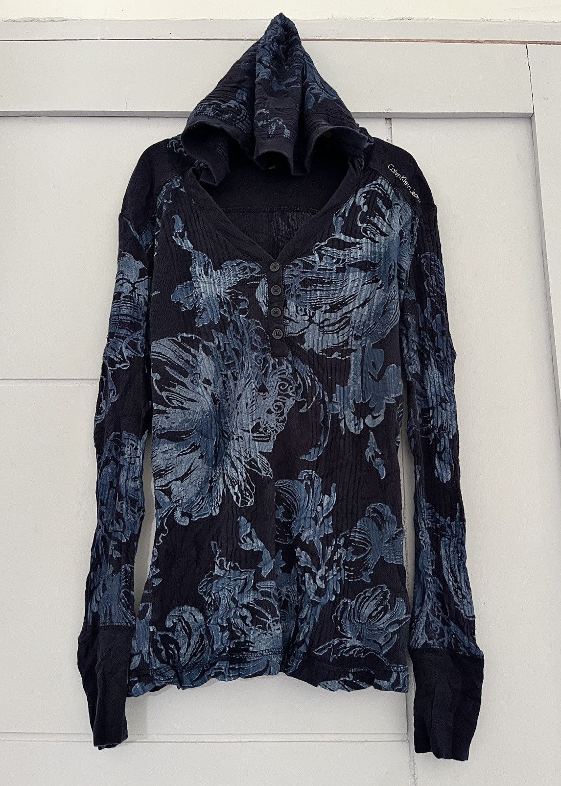 Calvin Klein 2000s Calvin Klein Floral Hoodie Size US M / EU 48-50 / 2 - 2 Thumbnail