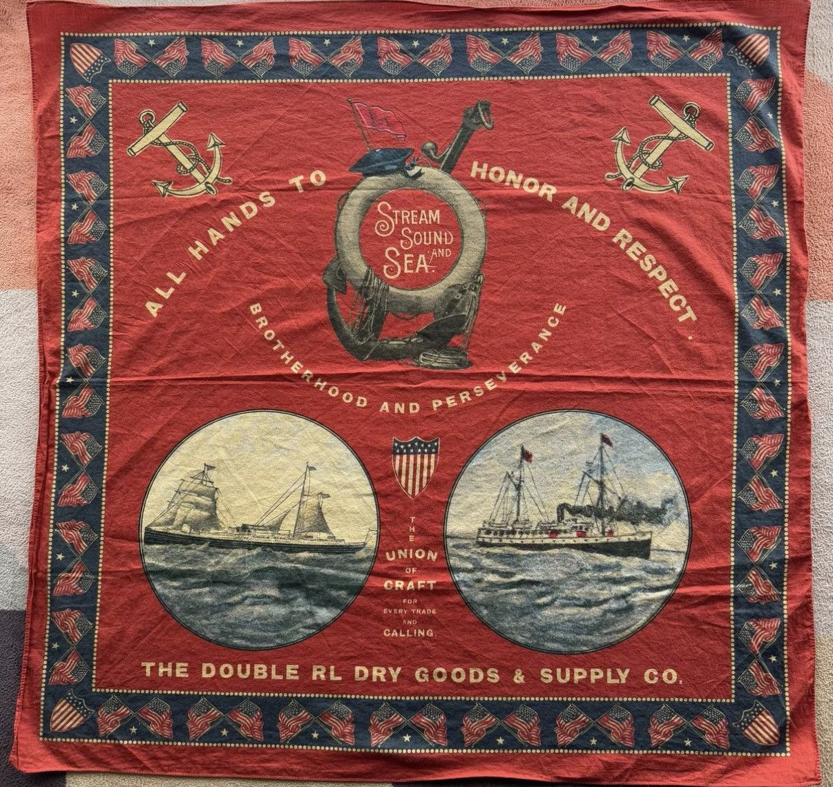 RRL Ralph Lauren RRL Ralph Lauren Double RL Nautical Large Bandana K22 Size ONE SIZE - 1 Thumbnail