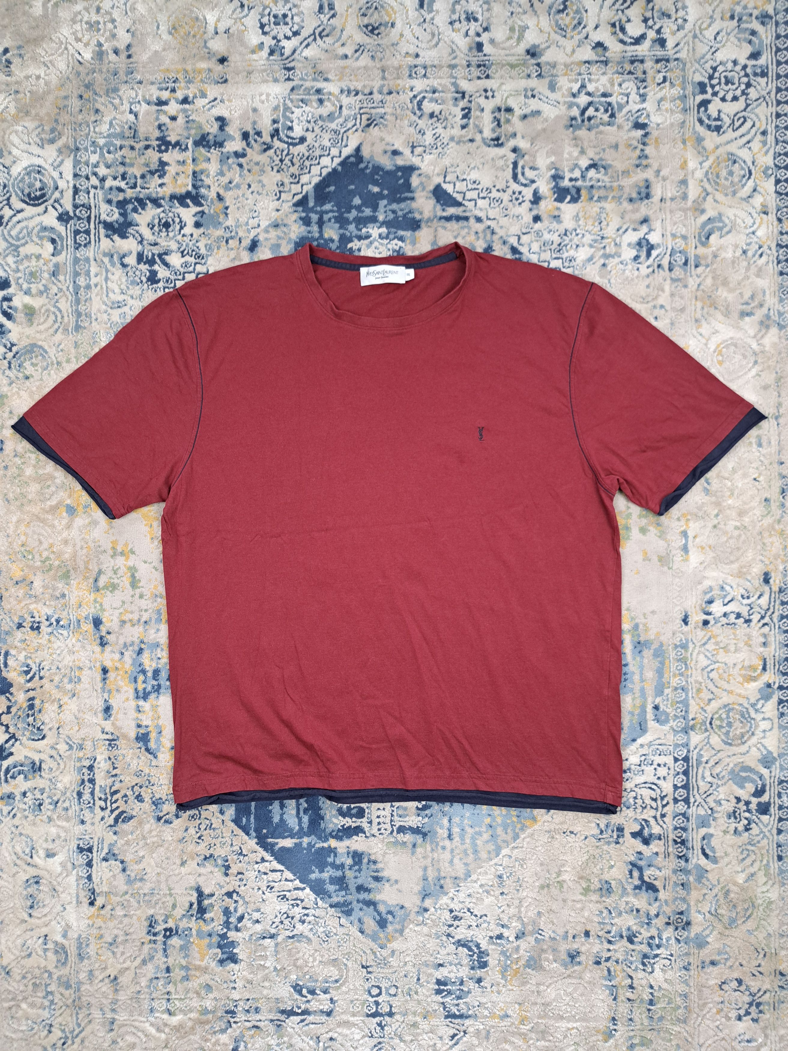 Yves Saint Laurent Vintage 90s YSL Pour Homme Small Logo Tee Designer Size US XL / EU 56 / 4 - 1 Thumbnail