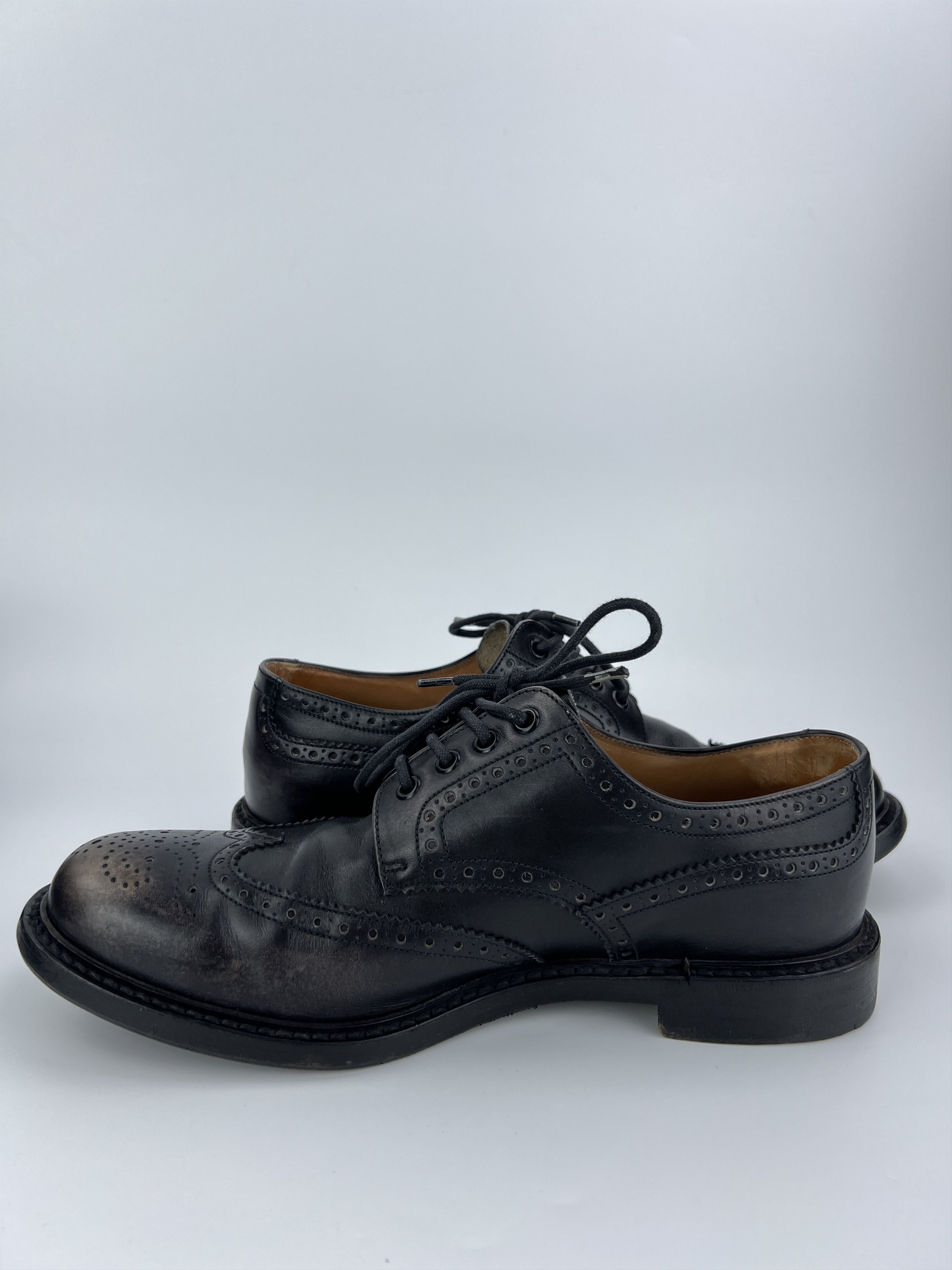 Prada Rare Prada Black Leather Shinny Brogue Classic Shoes Box Size US 9.5 / EU 42-43 - 7 Thumbnail