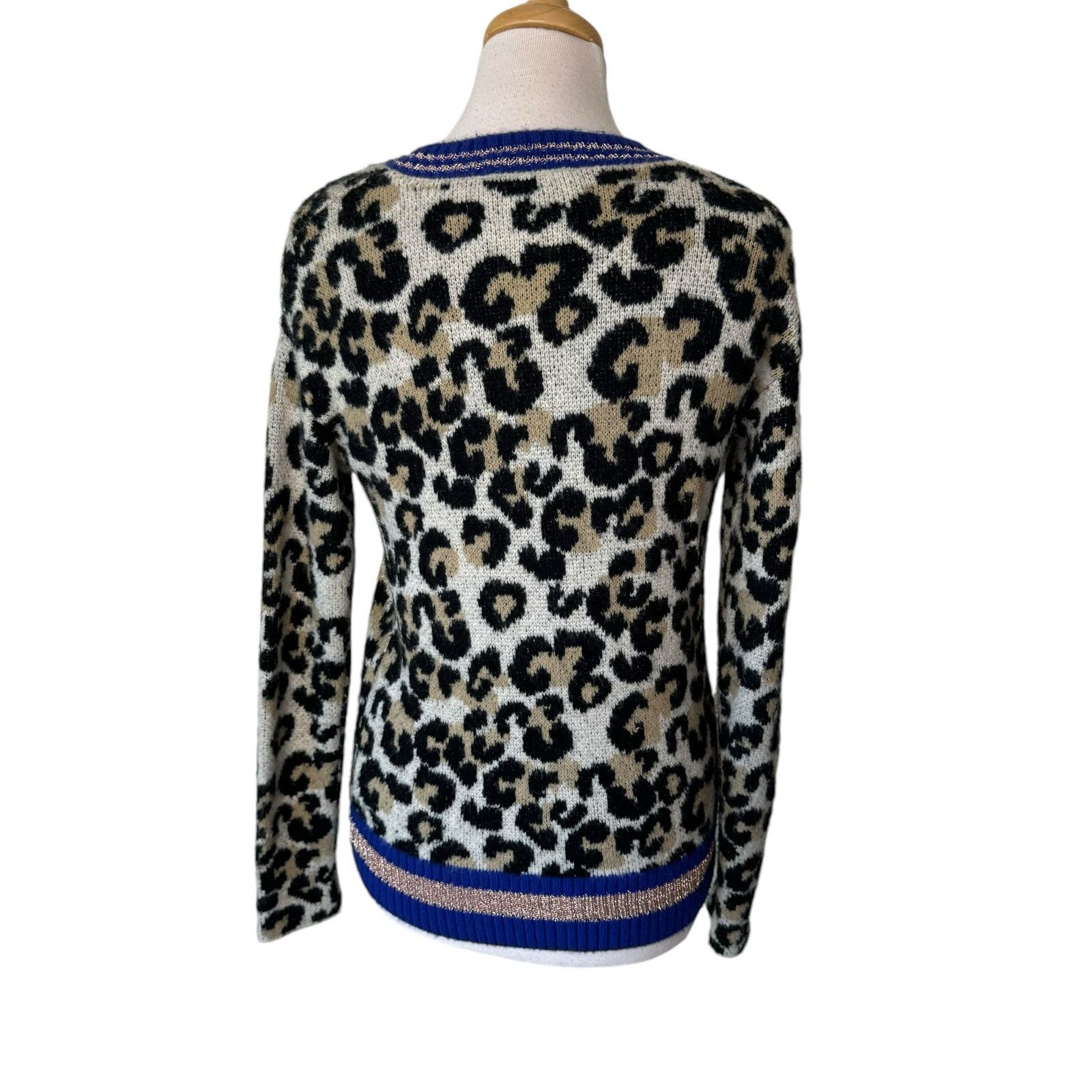 Central Park West CENTRAL PARK WEST Leopard Lurex Crew Wool Blend Metallic Size S / US 4 / IT 40 - 4 Thumbnail
