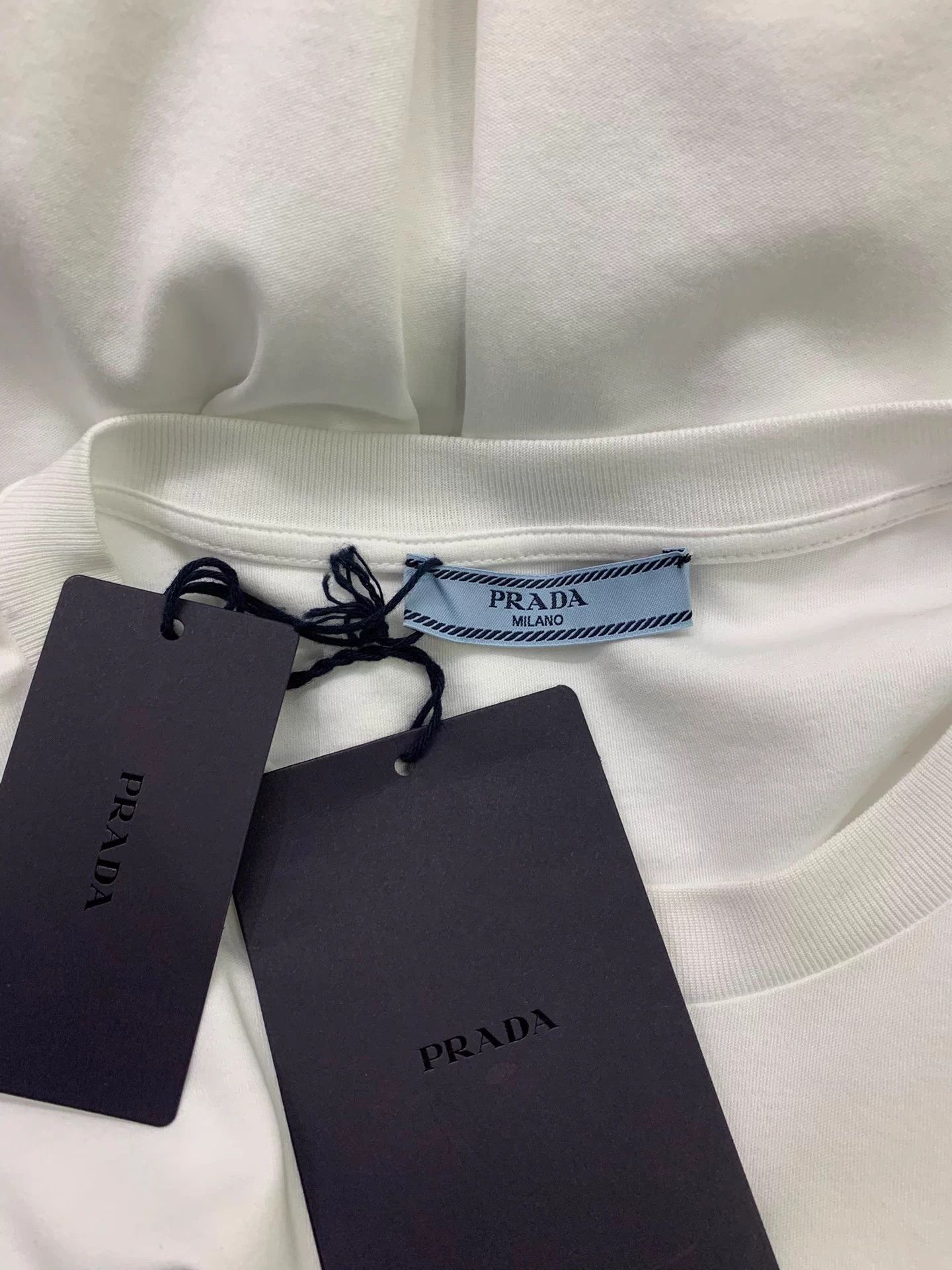 Prada Prada white triangle logo short Tee L NWT Size US L / EU 52-54 / 3 - 4 Thumbnail