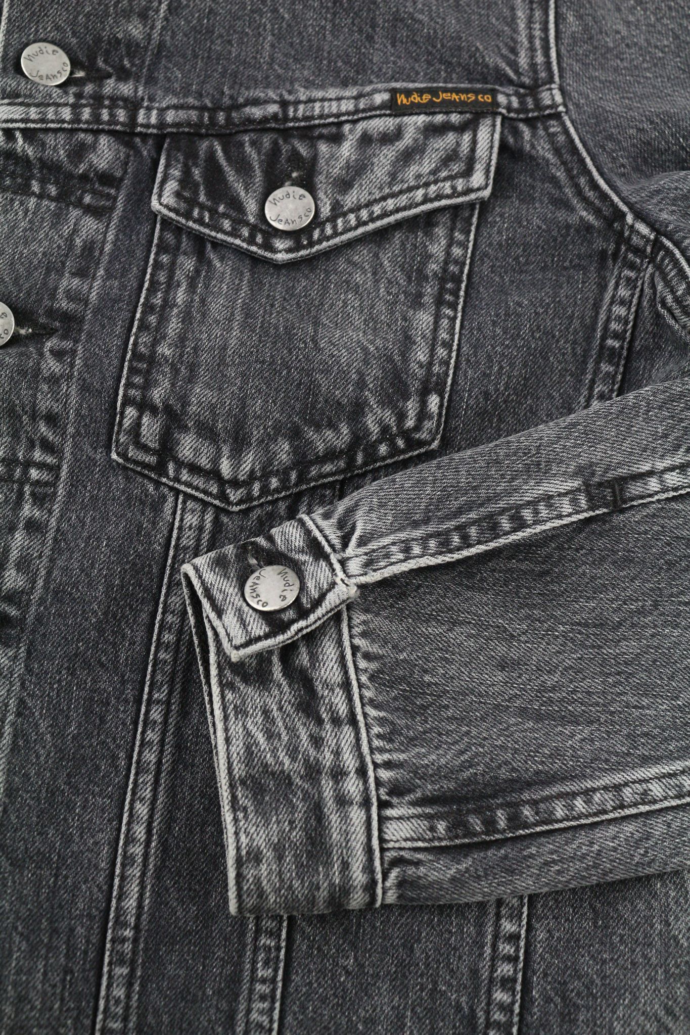 Nudie Jeans BILLY GREY STARDUST DENIM S Grey Denim Jacket 80371 Size US S / EU 44-46 / 1 - 5 Thumbnail