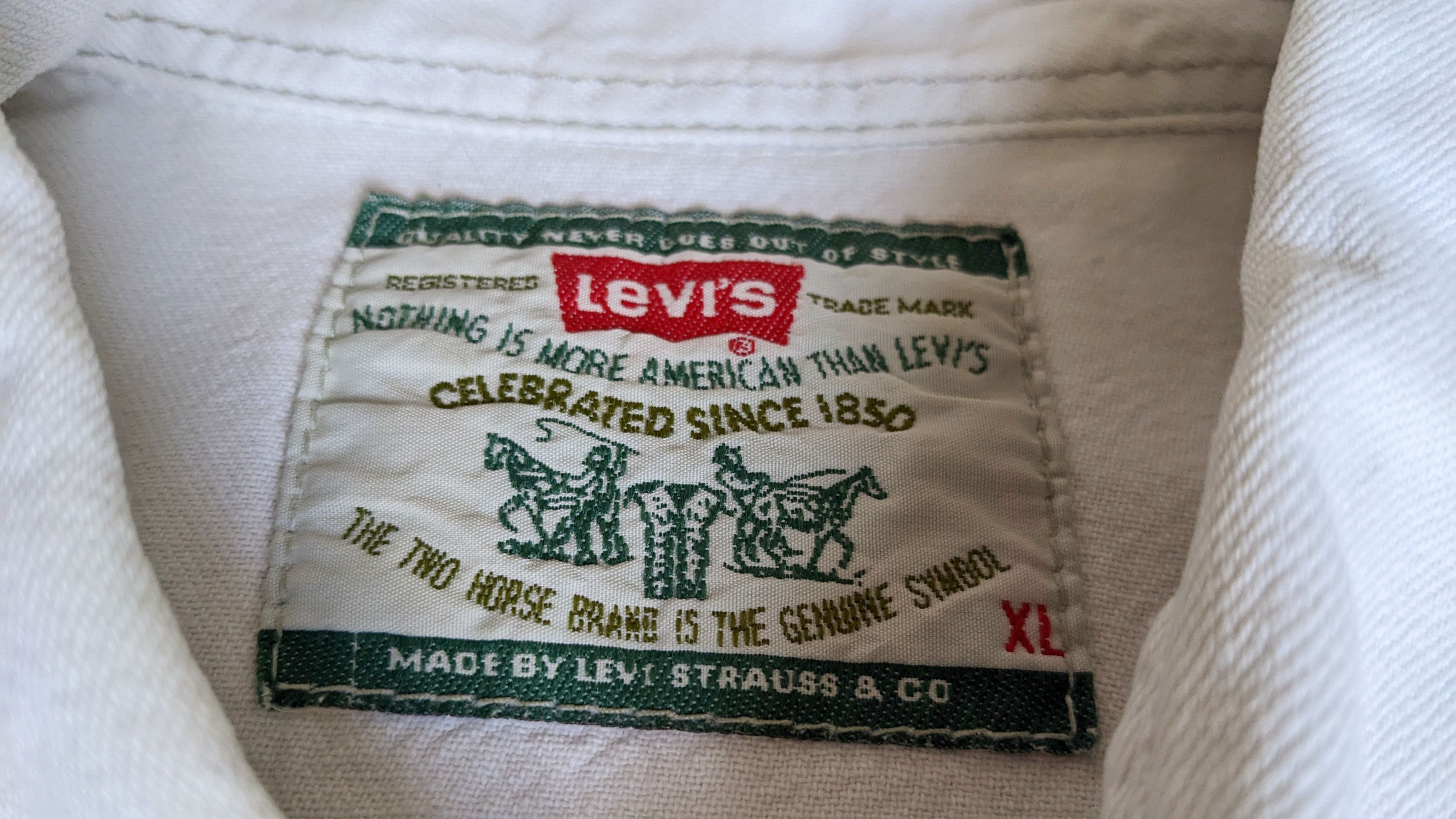 Levi's Vintage Clothing Rare Vintage 90s Levi’s Western Shirt - White Denim XL Size US XL / EU 56 / 4 - 5 Thumbnail