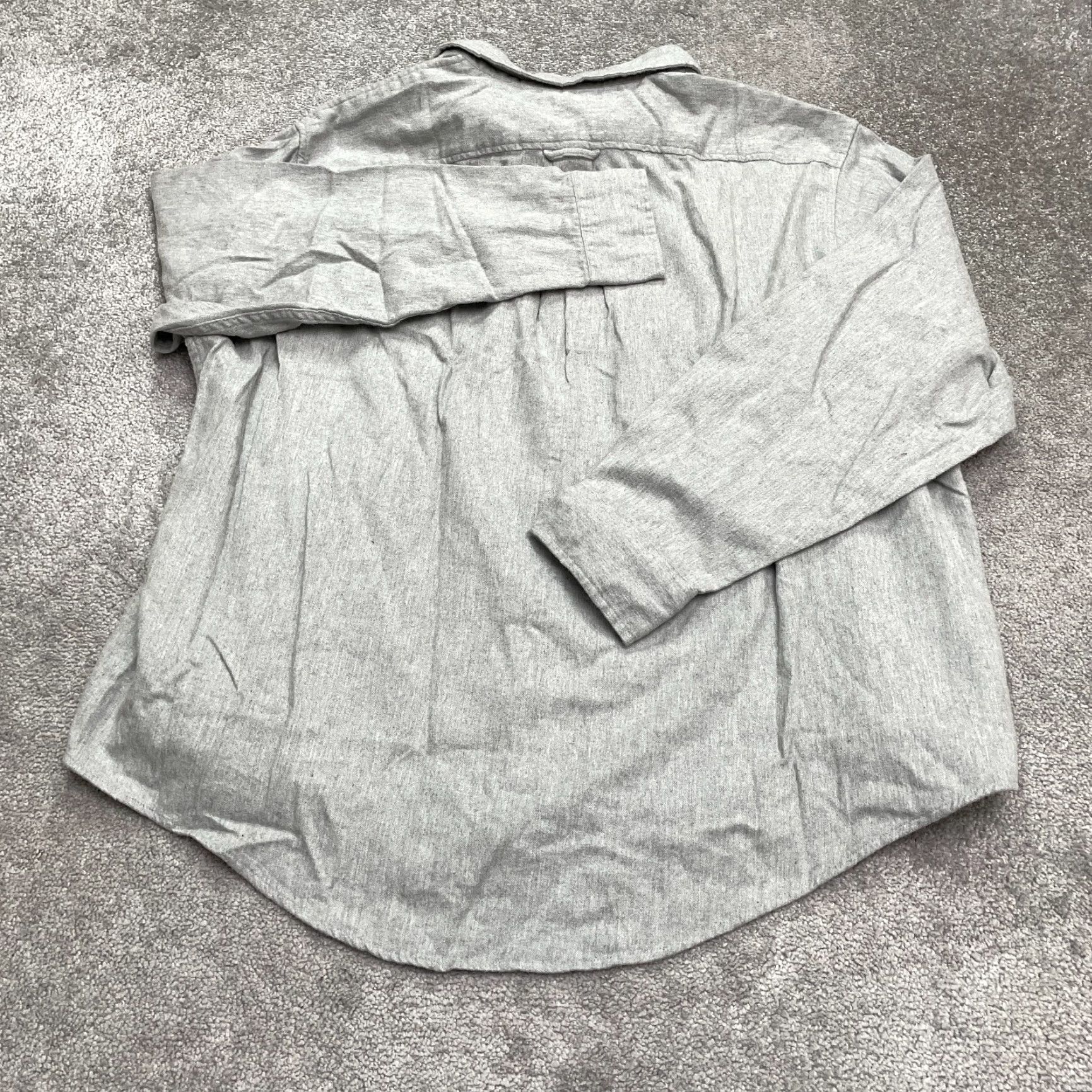 Lands' End Lands' End Traditional Fit Shirt Mens 2XL Gray Flannel Button-Down Casual Size US XXL / EU 58 / 5 - 7 Thumbnail