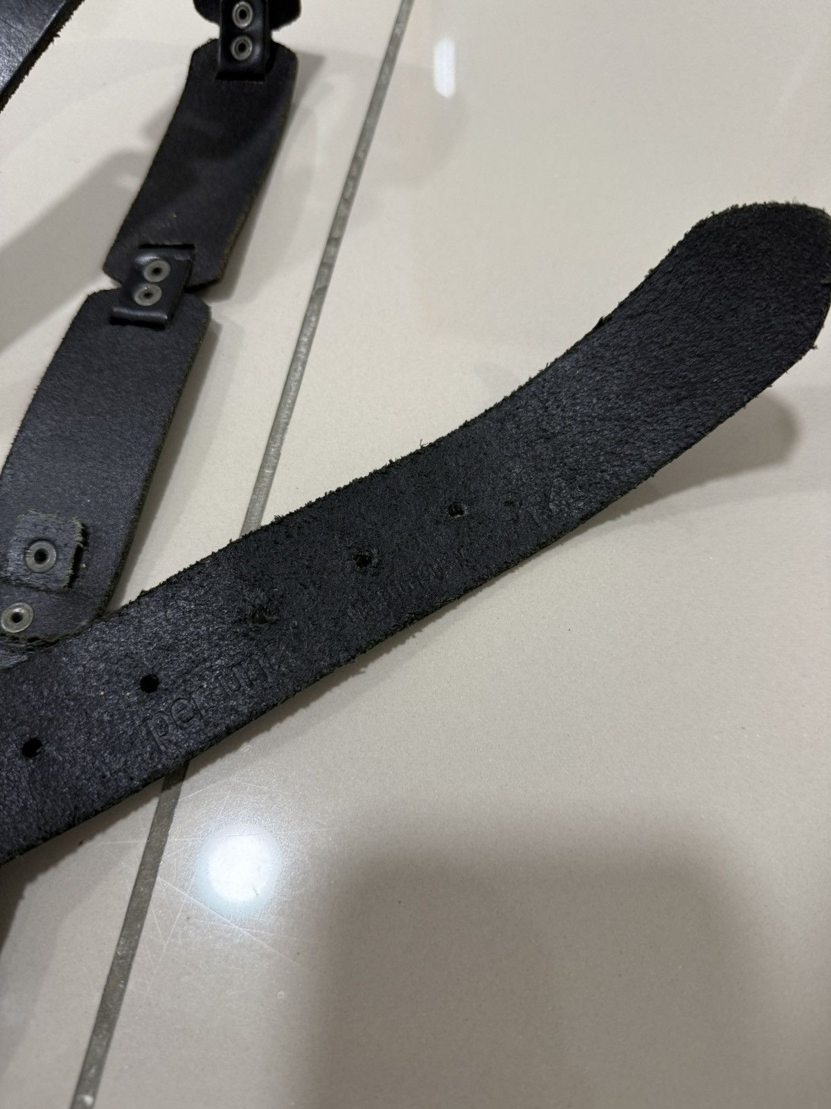 If Six Was Nine Black Leather Belt Size 34 - 10 Thumbnail
