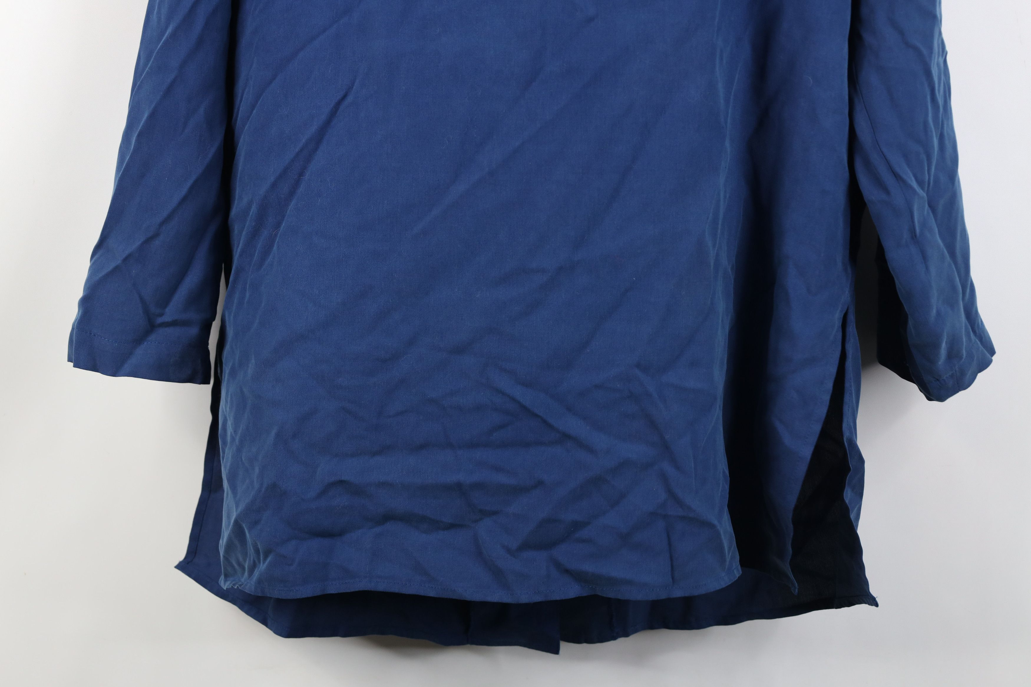 Vintage Vintage 90s Streetwear Oversized Silk Button Shirt Blue Size M / US 6-8 / IT 42-44 - 14 Thumbnail