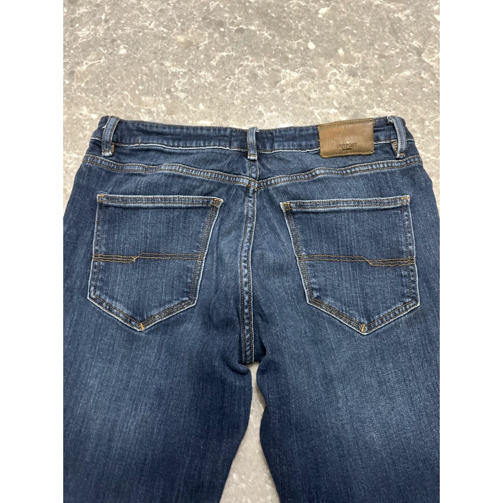 Vintage Outpost Makers Jeans Men 32x30 Dark Blue Original Straight Stretch Denim 30 In Inseam Mens Size US 32 / EU 48 - 6 Thumbnail