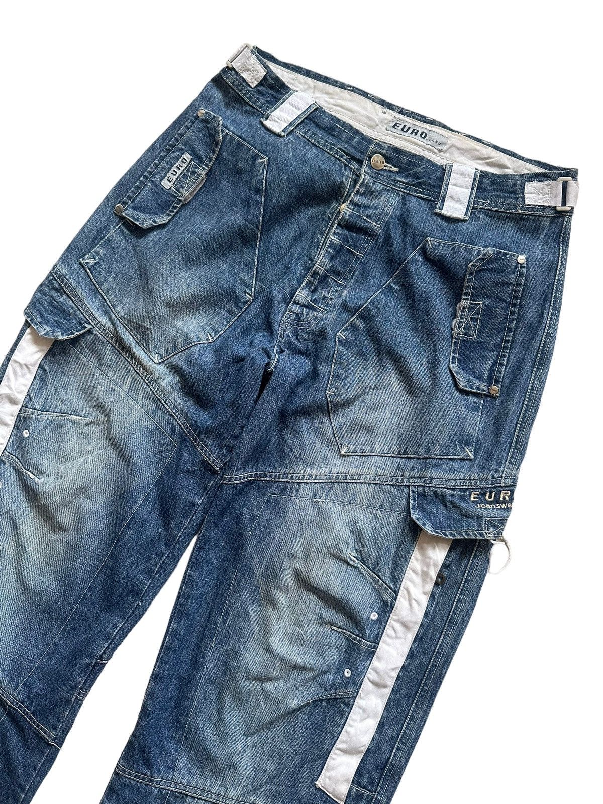 Japanese Brand Vintage Y2k Euro Jeanswear Baggy Multi Cargo Pants Size US 32 / EU 48 - 5 Thumbnail