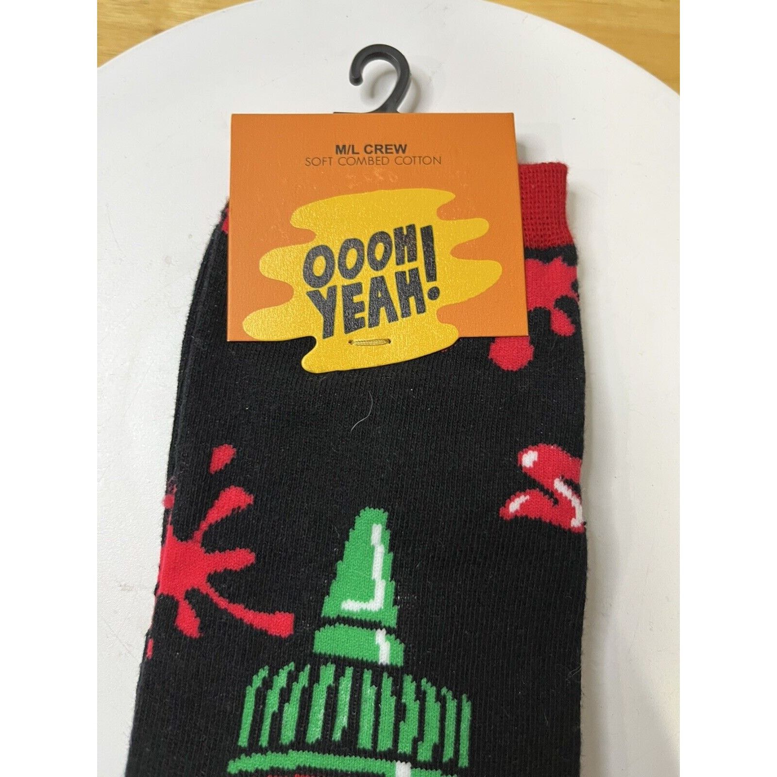 Other OOOH YEAH! Socks - Black Red, Large/X-Large SRIRACHA Unisex Size ONE SIZE - 2 Thumbnail