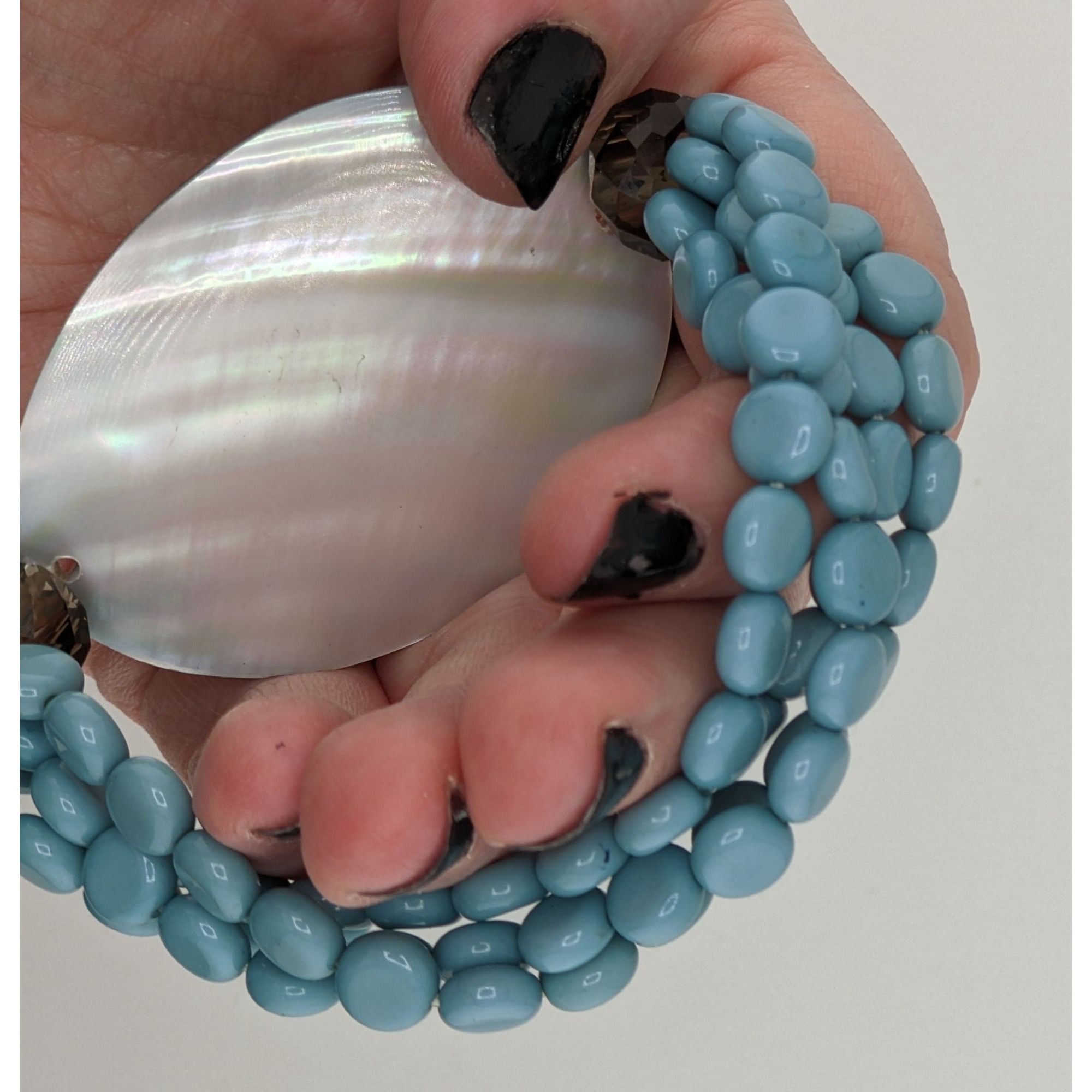 Other Mermaidcore Vintage Abalone Shell Bracelet With Aqua Beads S Size ONE SIZE - 8 Thumbnail