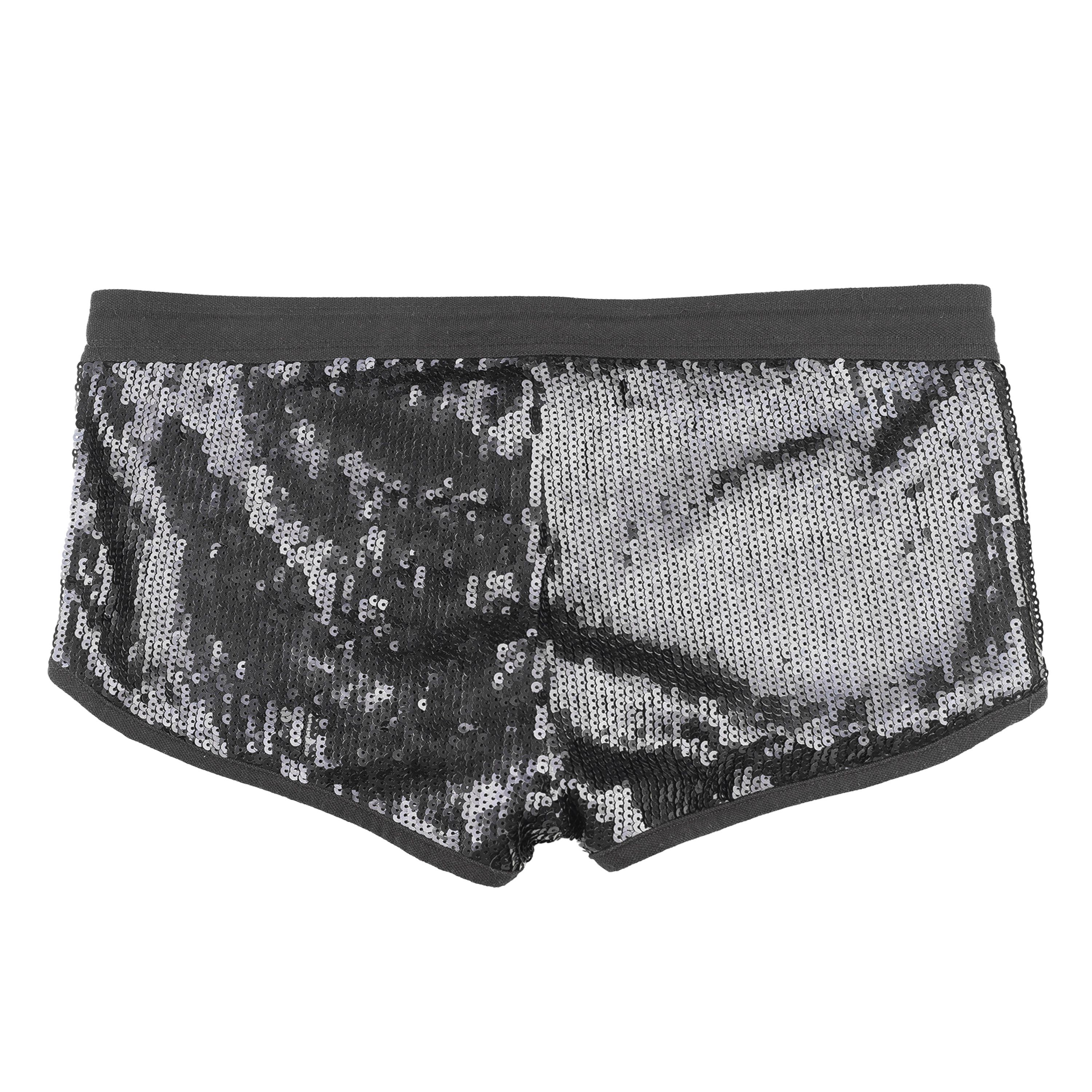 Vintage Black Sequins Vintage Shorts (S) Size 28" / US 6 / IT 42 - 2 Thumbnail