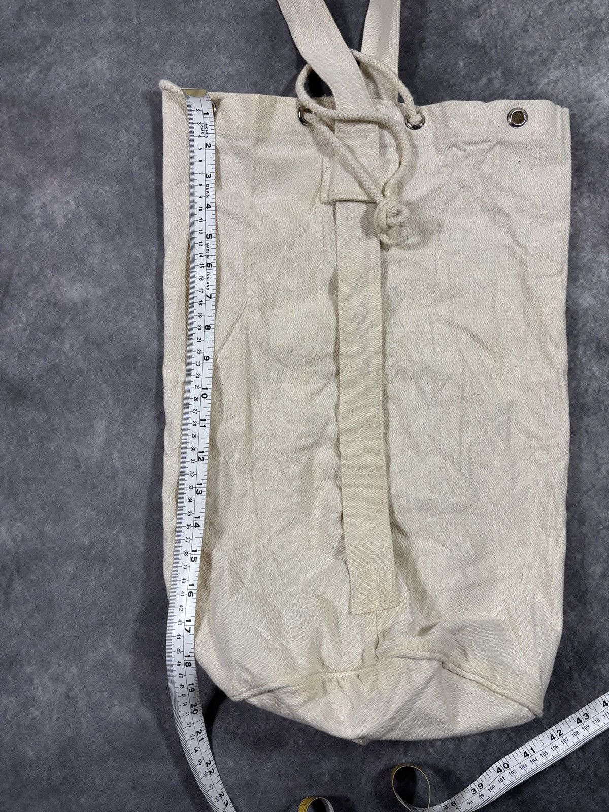 Vintage Vintage Canvas Sling Bag Natural Laundry Tote Messenger Side Size ONE SIZE - 7 Thumbnail