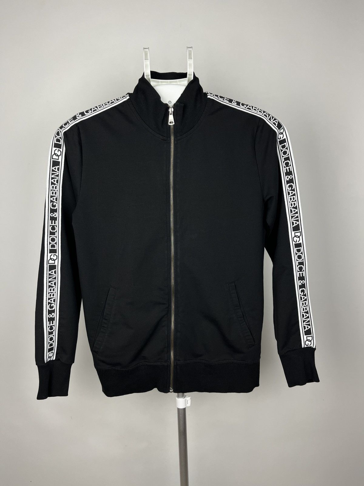 Dolce & Gabbana Zip-Up Cotton Sweatshirt With Multi Logo Bands Size US S / EU 44-46 / 1 - 1 Thumbnail