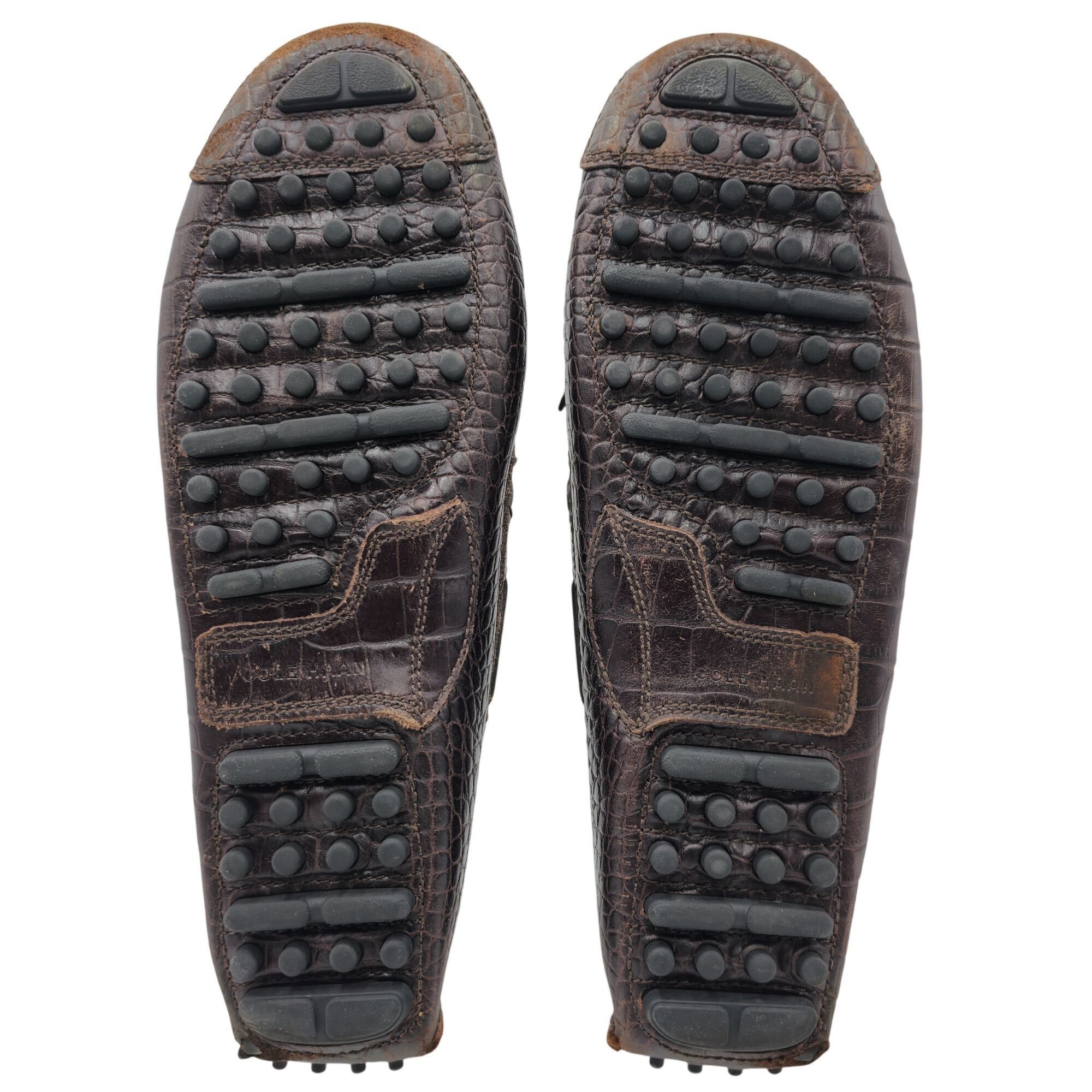 Cole Haan Cole Haan Men's 12D Brown Crocodile Embossed Leather Dress Size US 12 / EU 45 - 3 Thumbnail
