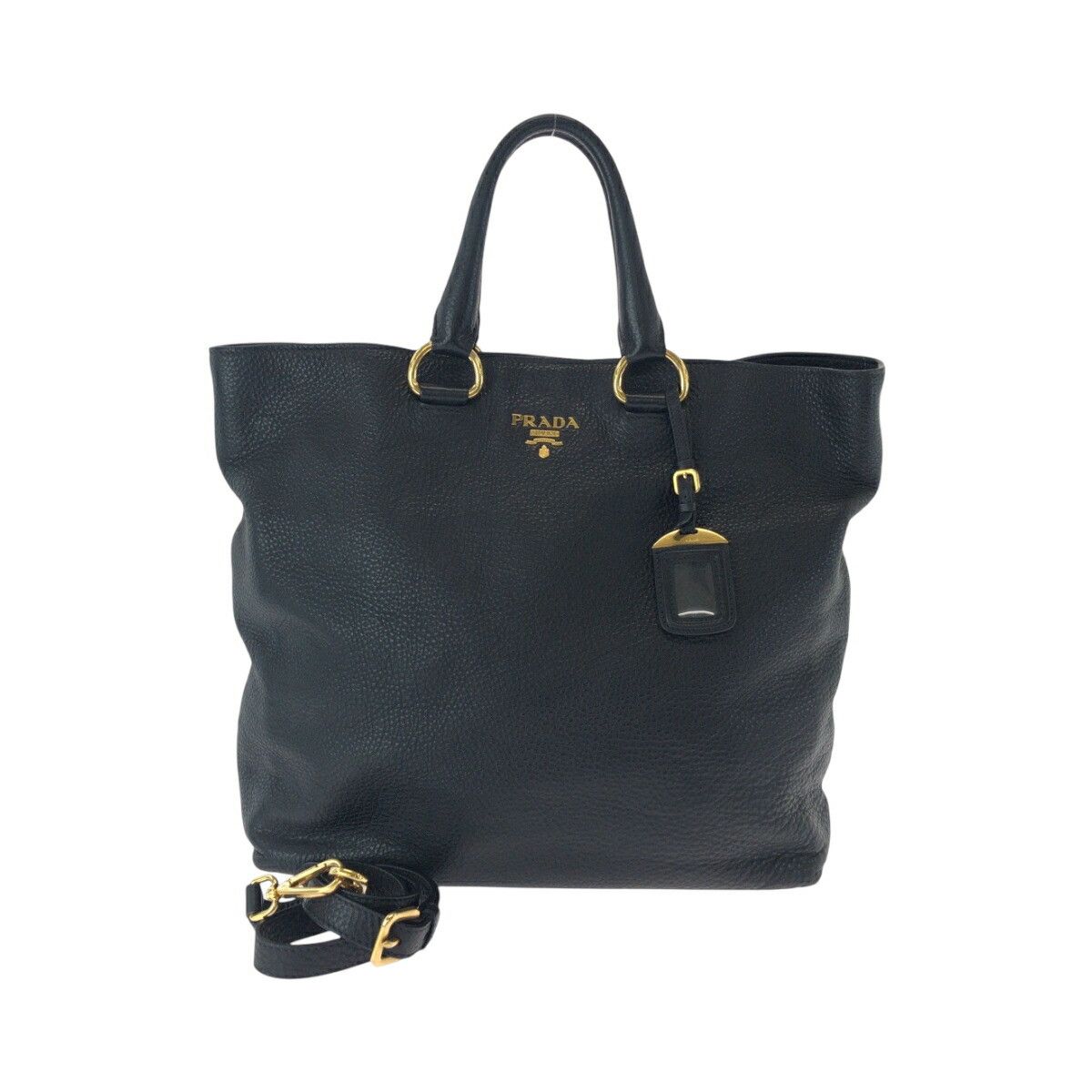 Prada Prada Vitello Daino 2Way Bag Leather Shoulder Bag Bn1713 in Black, Women's