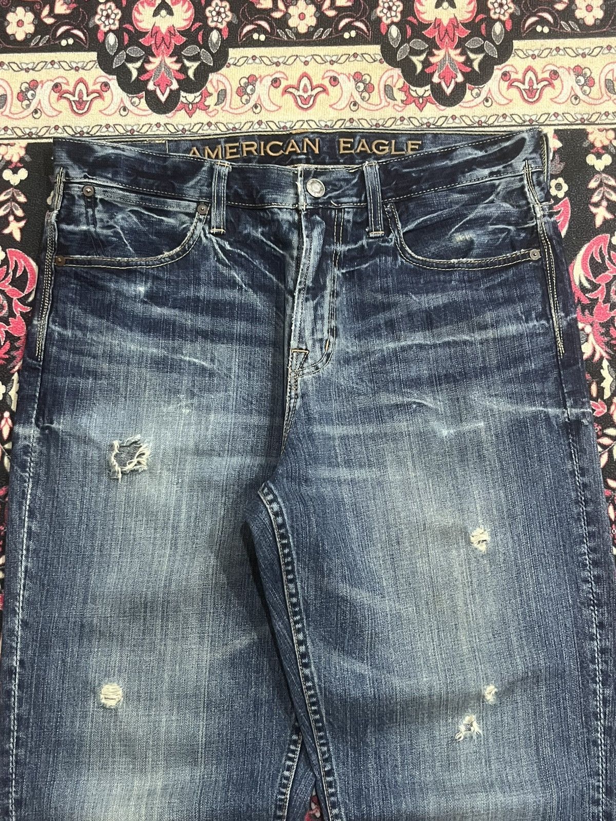 American Eagle Outfitters Vintage American Eagle Outfitters Distressed Bootcut Jeans Size US 32 / EU 48 - 4 Thumbnail