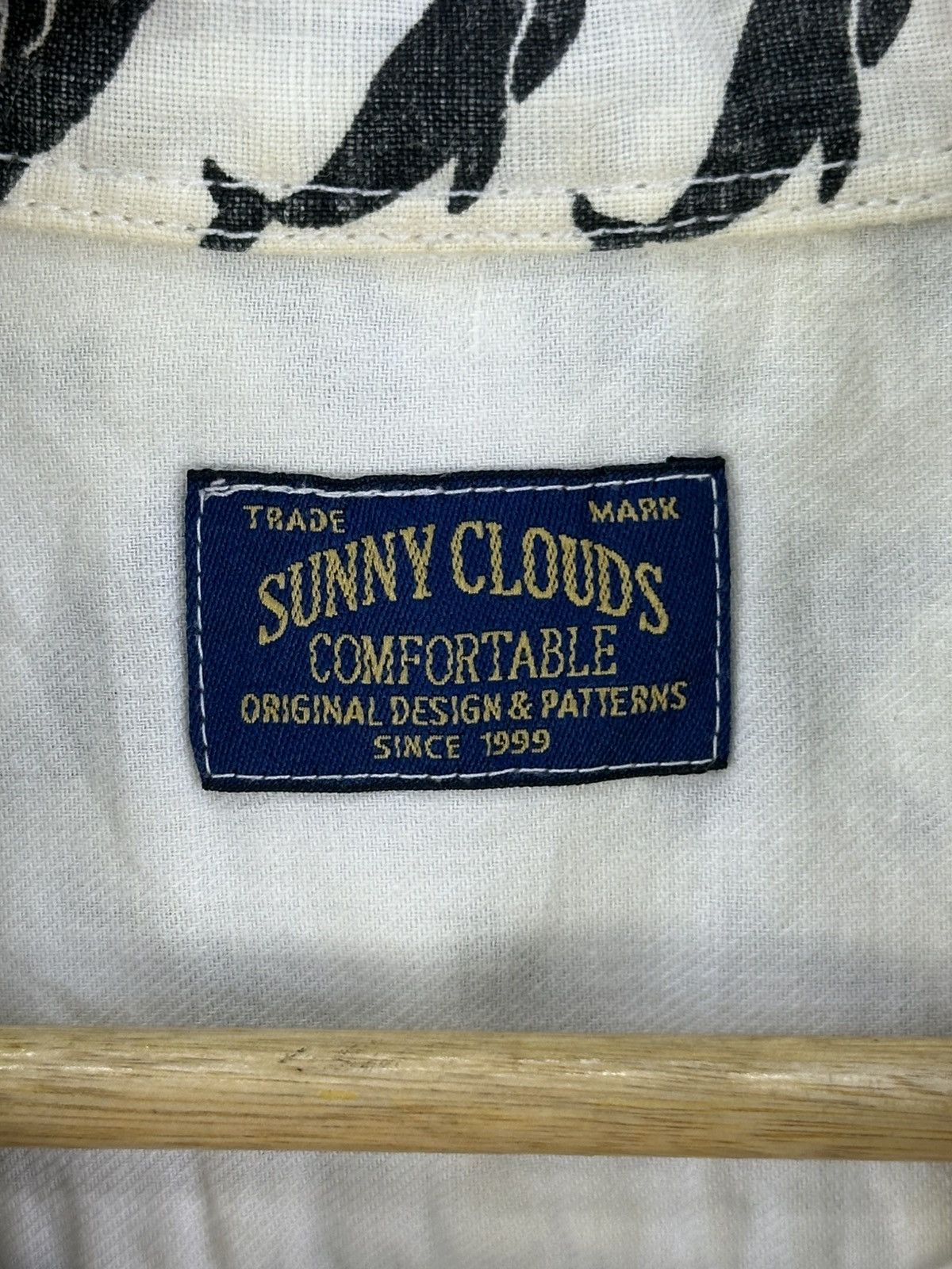 Japanese Brand Sunny Clouds Whale Motive Linen Shirt Short Sleeve Size US M / EU 48-50 / 2 - 8 Thumbnail