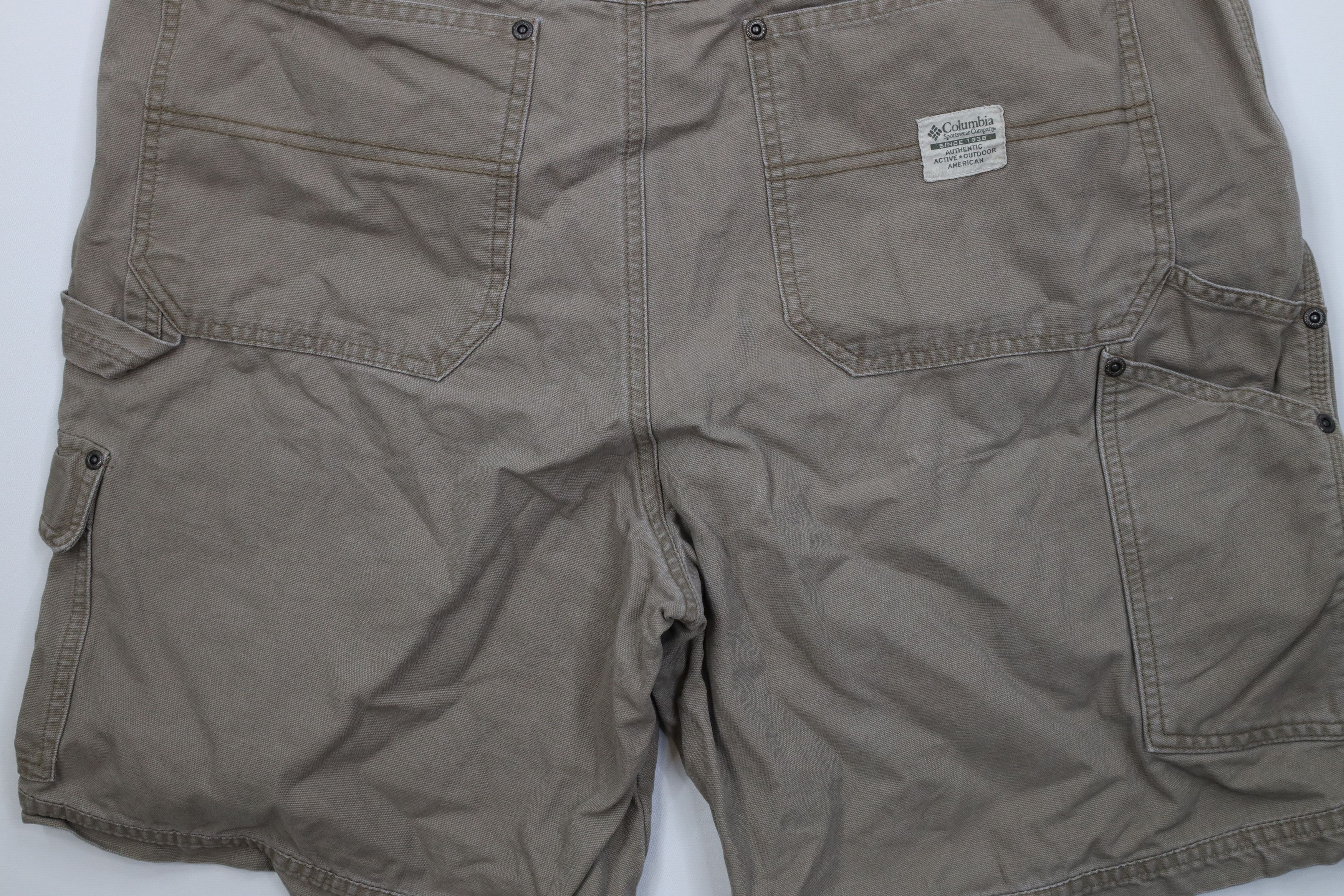 Columbia Vintage Y2K Columbia Above Knee Dungaree Shorts Beige Cotton Size US 38 / EU 54 - 10 Thumbnail