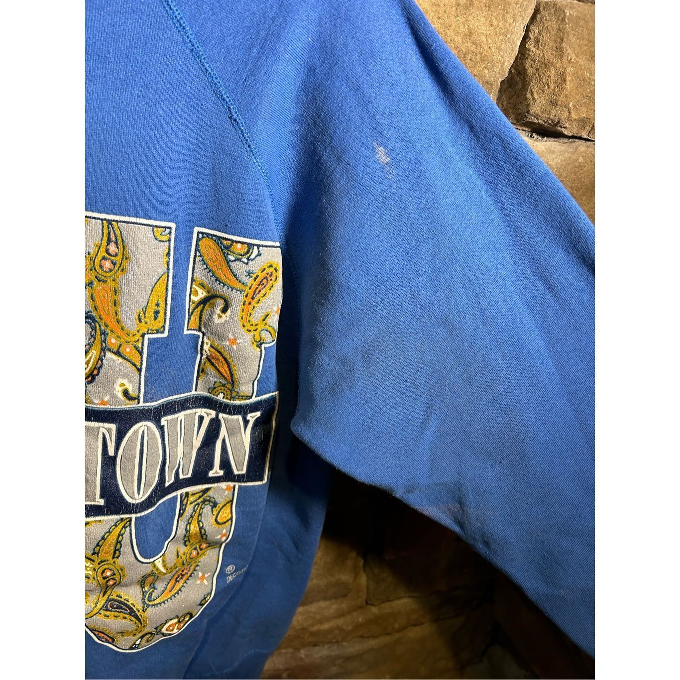 Tultex Men’s L - Vintage 1990 distressed sweatshirt crewneck George Size US L / EU 52-54 / 3 - 6 Thumbnail