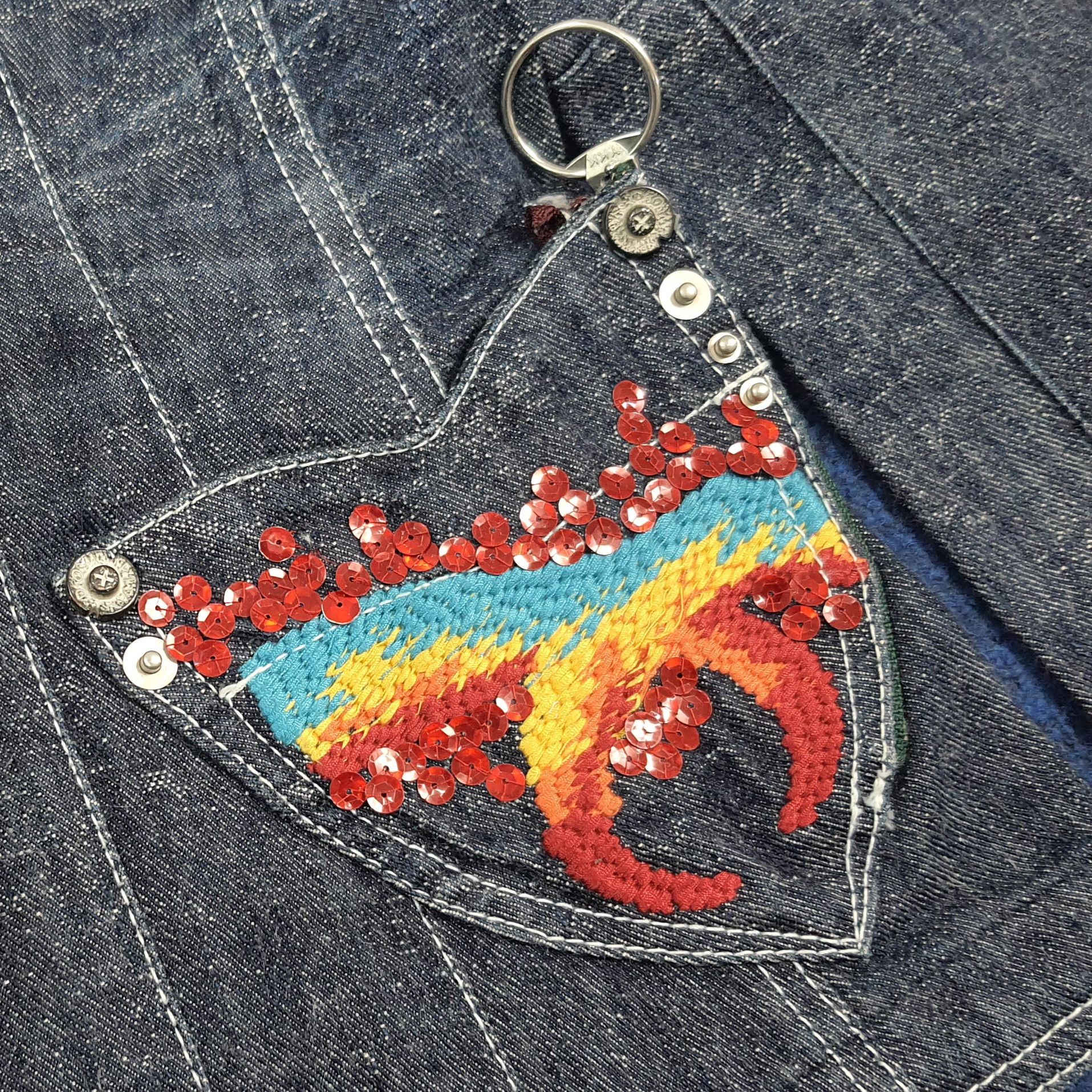 Japanese Brand Vintage Japan GKITALIYA Denim Jacket Boho C296N9 Size XS / US 0-2 / IT 36-38 - 4 Thumbnail