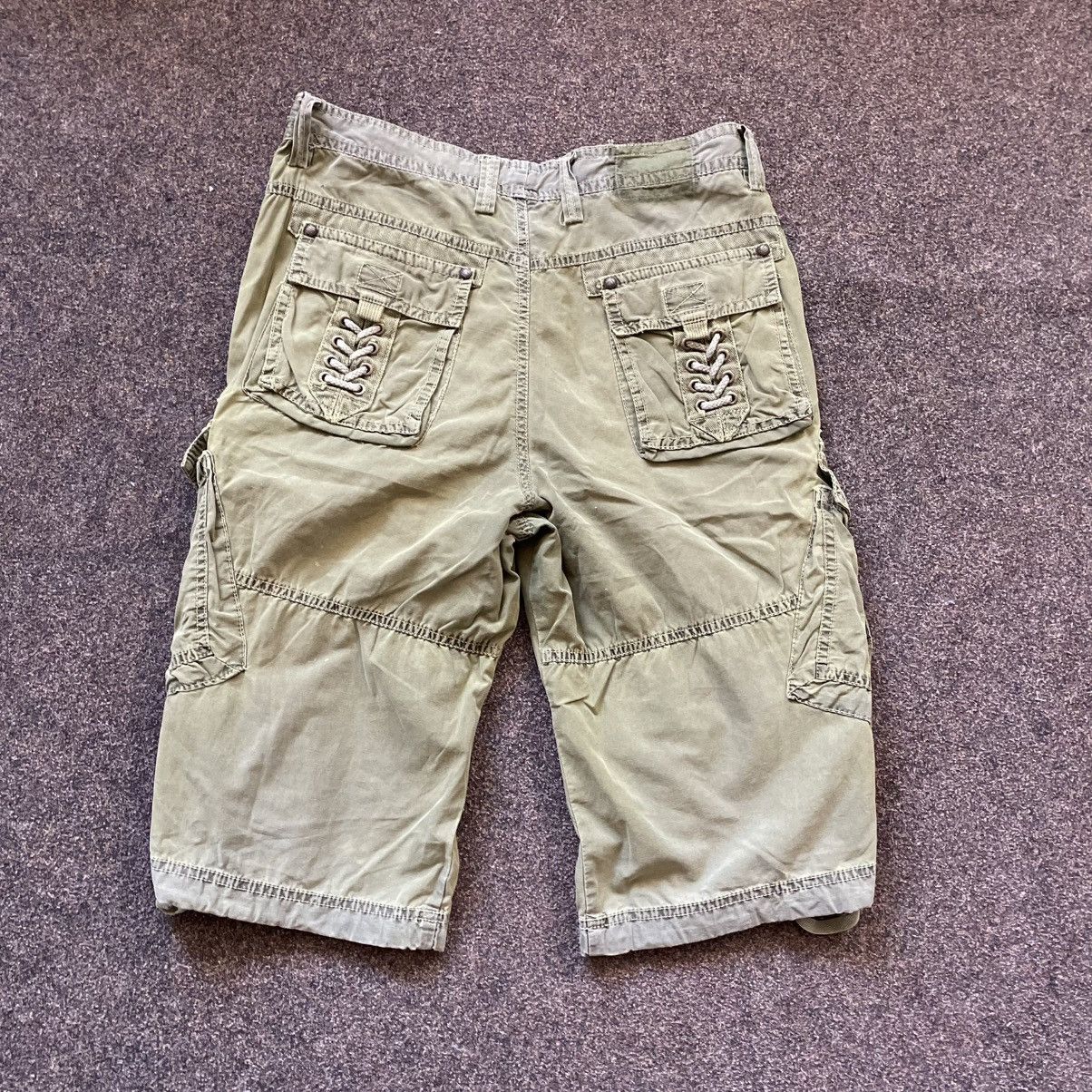 Vintage Y2K Baggy Cargo Shorts Khaki Distressed Parachute Utility 32 Size US 32 / EU 48 - 4 Thumbnail