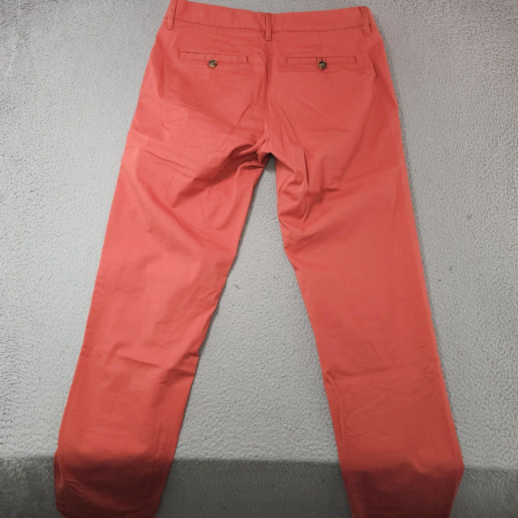 Bonobos Bonobos Chino Pants Mens 29x32 Slim Stretch Cotton Casual Tapered Leg Orange Solid Front Zip Pockets Mens Size US 29 - 6 Thumbnail