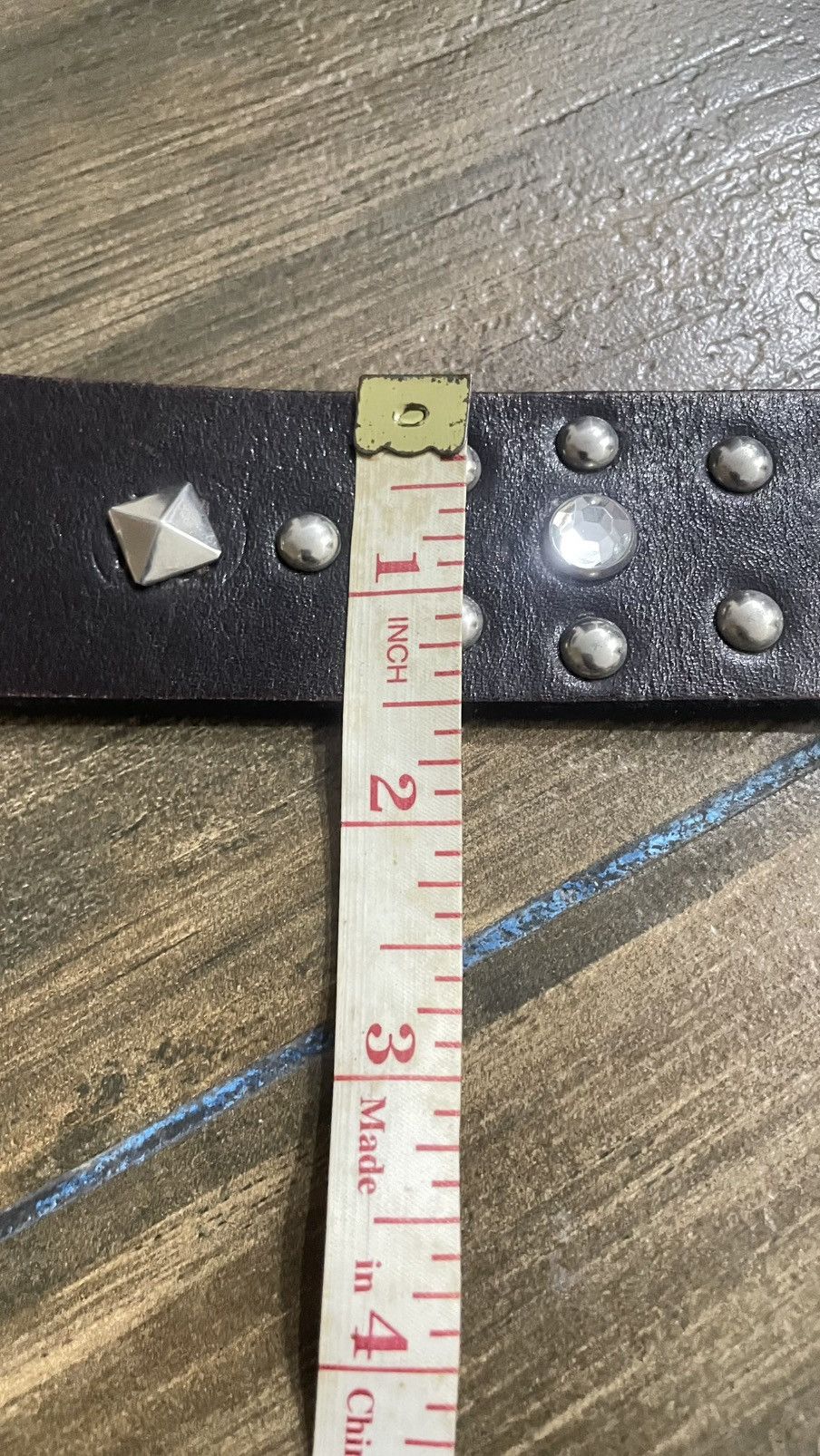 Genuine Leather Vtg Leather Belt Stud Rockability HTC Style Size ONE SIZE - 7 Thumbnail