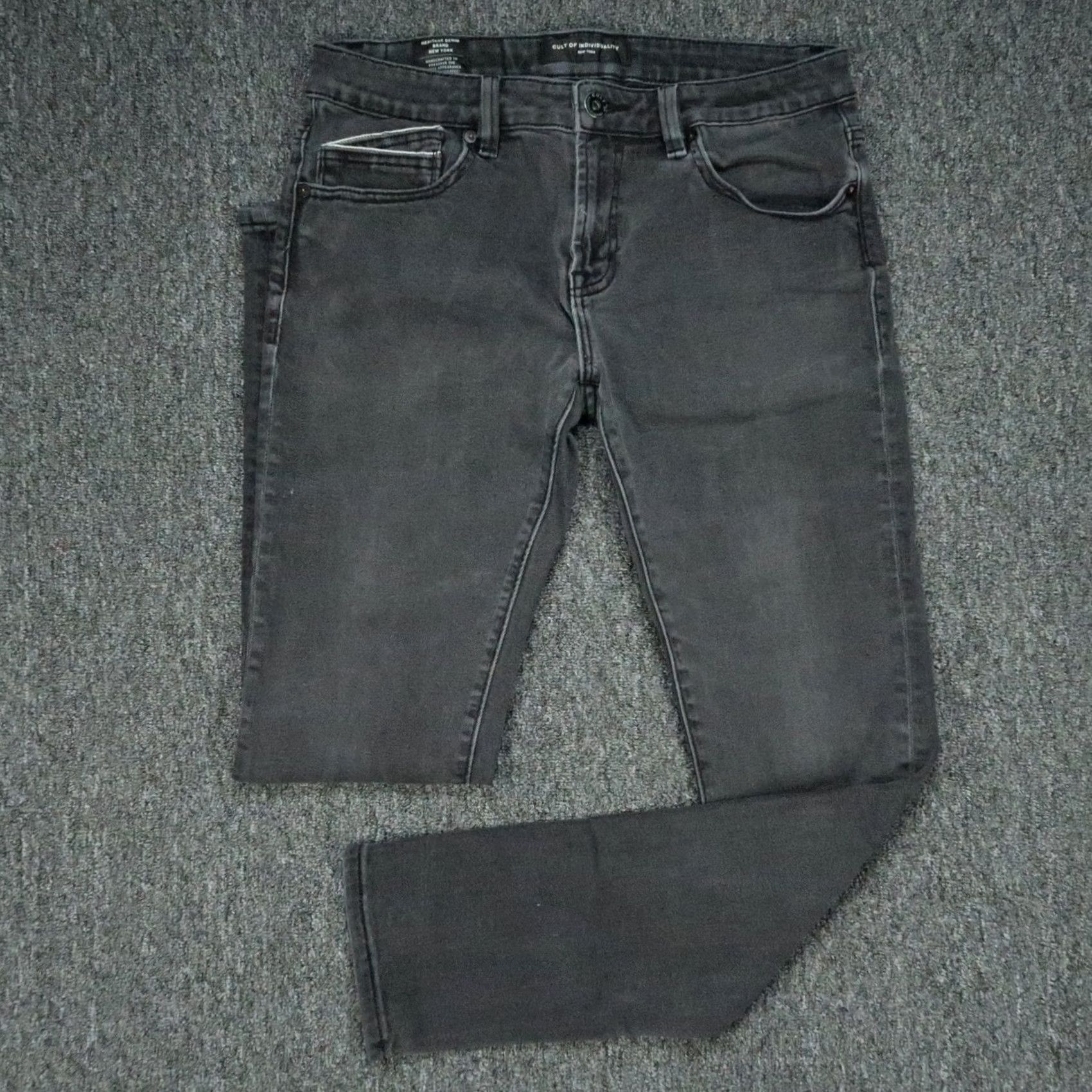 Cult Of Individuality VINTAGE Cult of Individuality Jeans Mens 32x33 Black Rocker Slim 5-Pocket Denim Straight Size US 32 / EU 48 - 2 Thumbnail