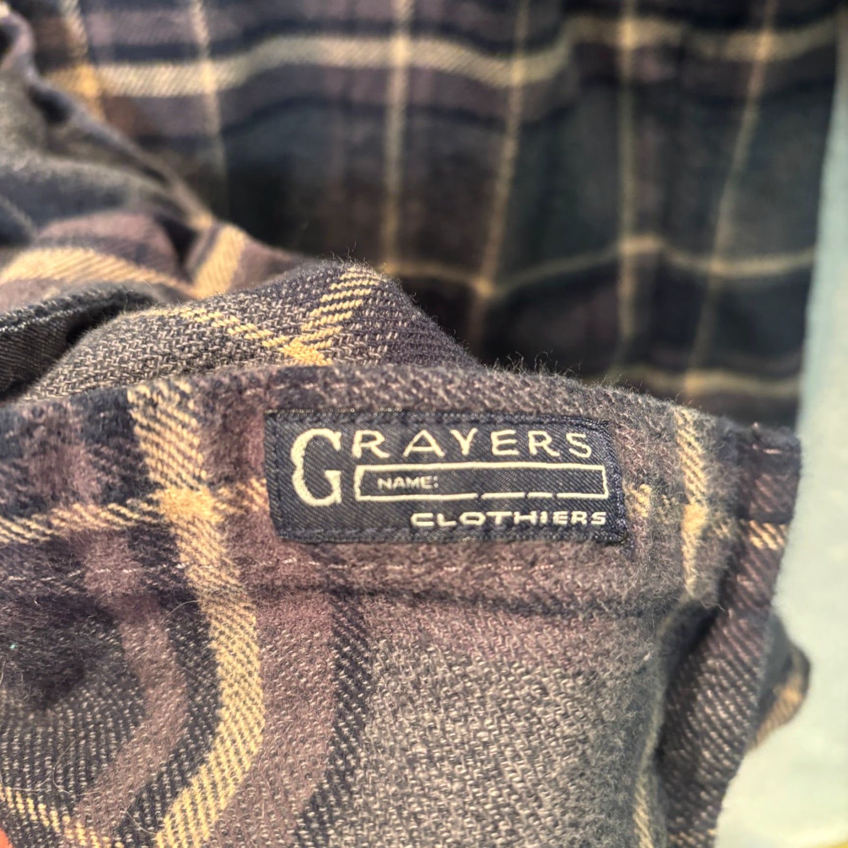 Grayers Grayers Shirt Mens Large Purple Gray Plaid Heritage Flannel Cotton Button Up Size US L / EU 52-54 / 3 - 3 Thumbnail