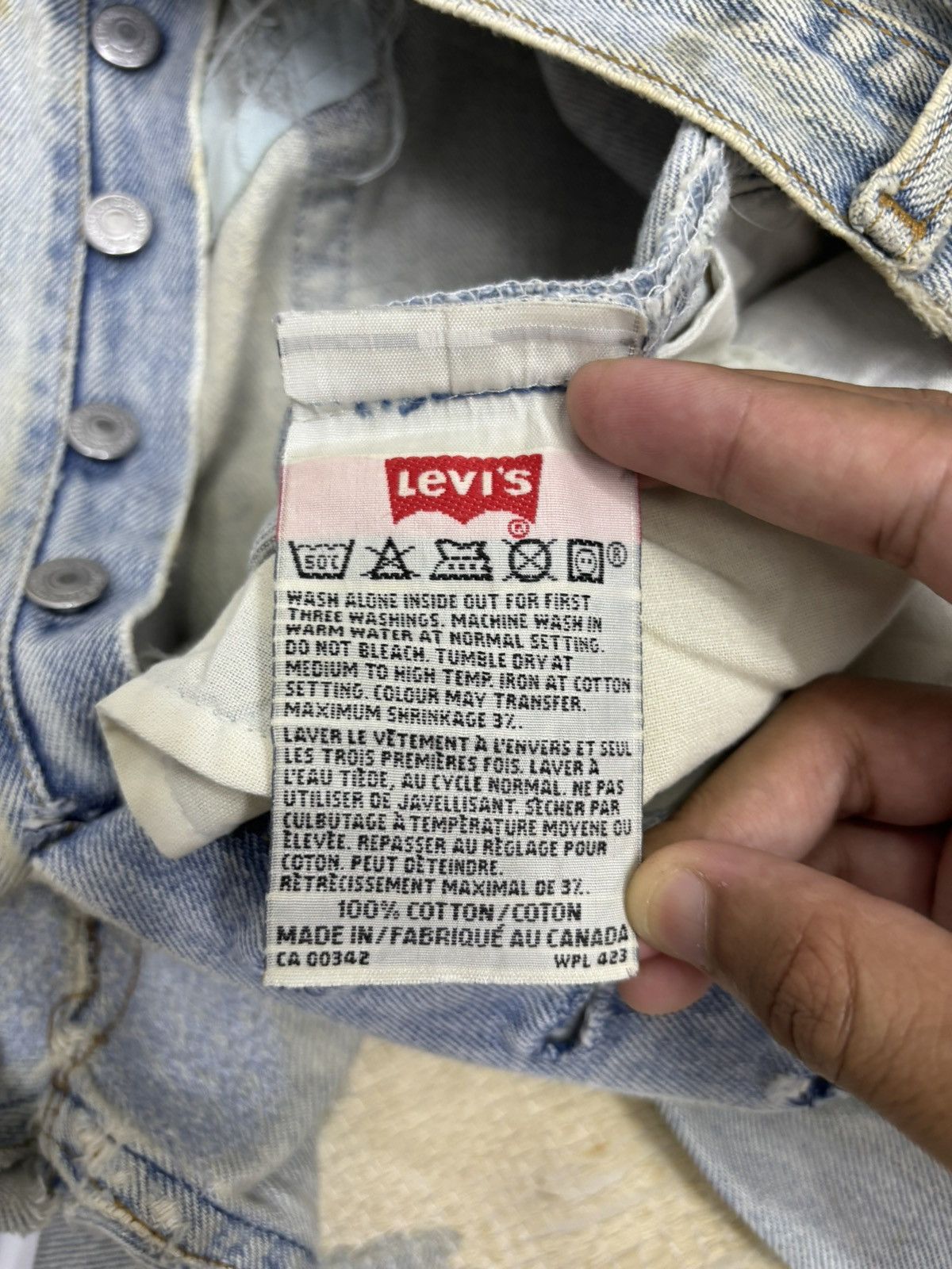Levi's 🔥VINTAGE LEVIS 501 SICK DISTRESSED DENIM JEANS Size US 36 / EU 52 - 12 Thumbnail