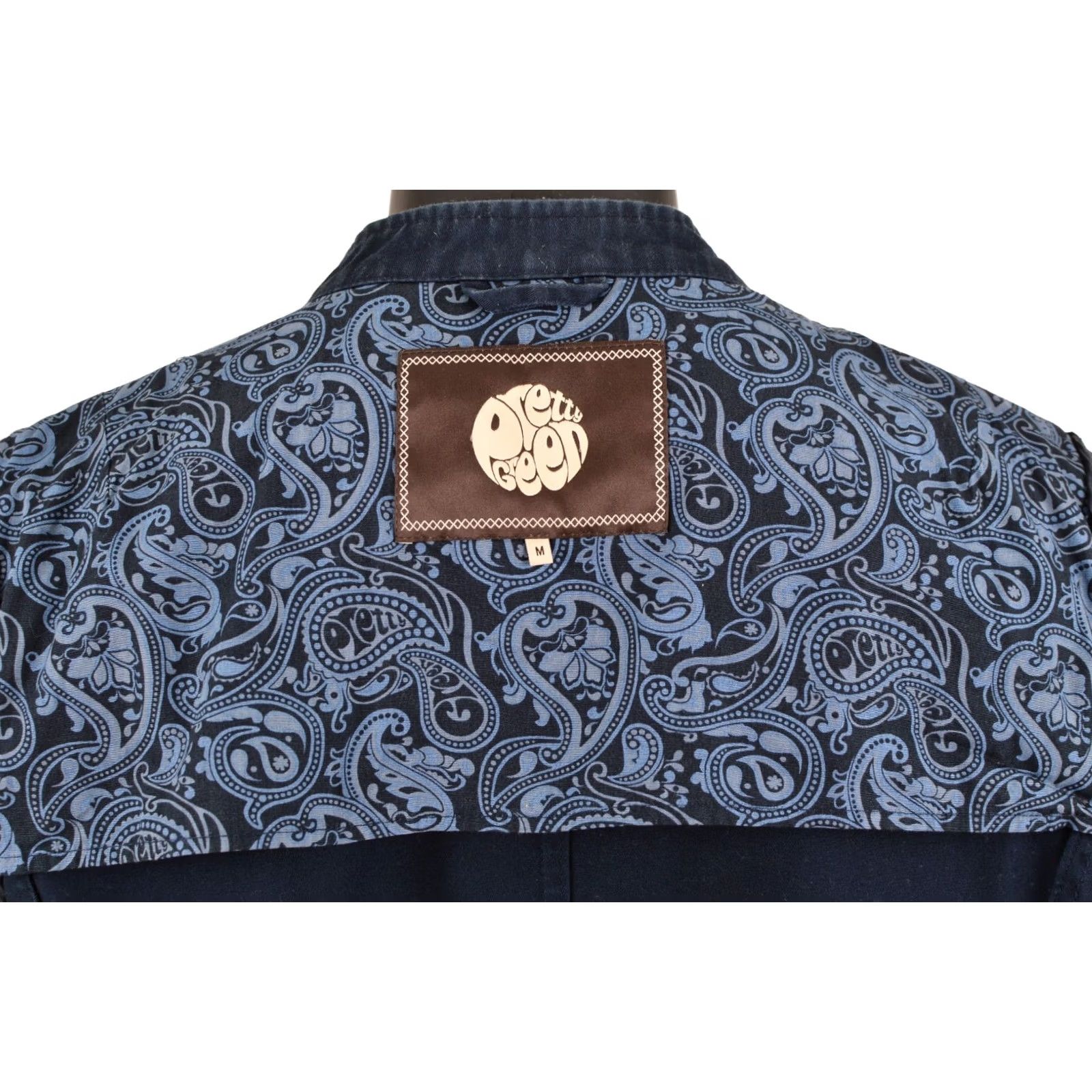 Pretty Green Pretty Green Langford Mandarin Collar Military Twill Jacket Blue M Mens Jacket Size US M / EU 48-50 / 2 - 5 Thumbnail