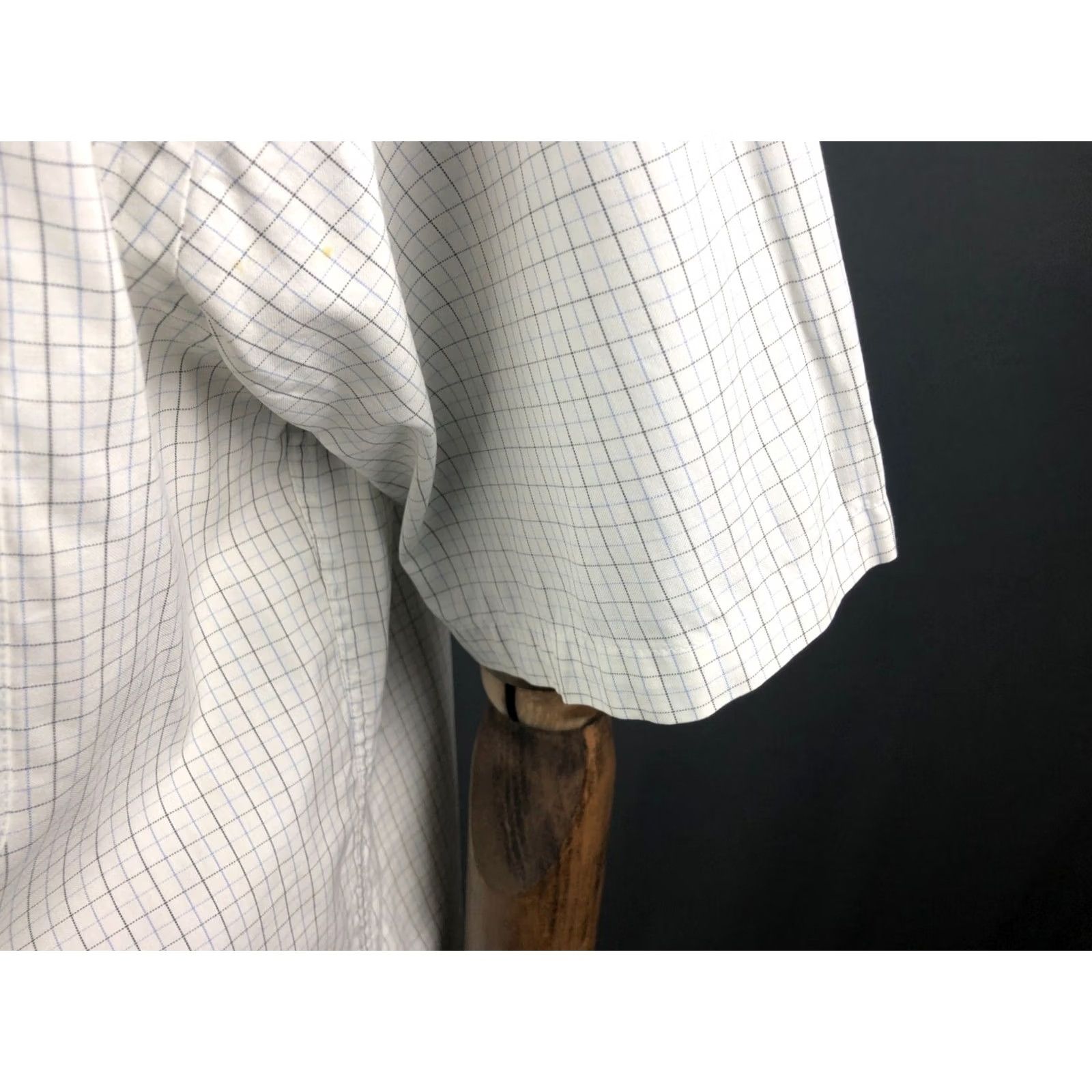 Lacoste Lacoste Shirt Men 42 White Check Cotton Button-Up Short Sleeve Embroidered Logo Pocket Regular Fit Size US XL / EU 56 / 4 - 6 Thumbnail