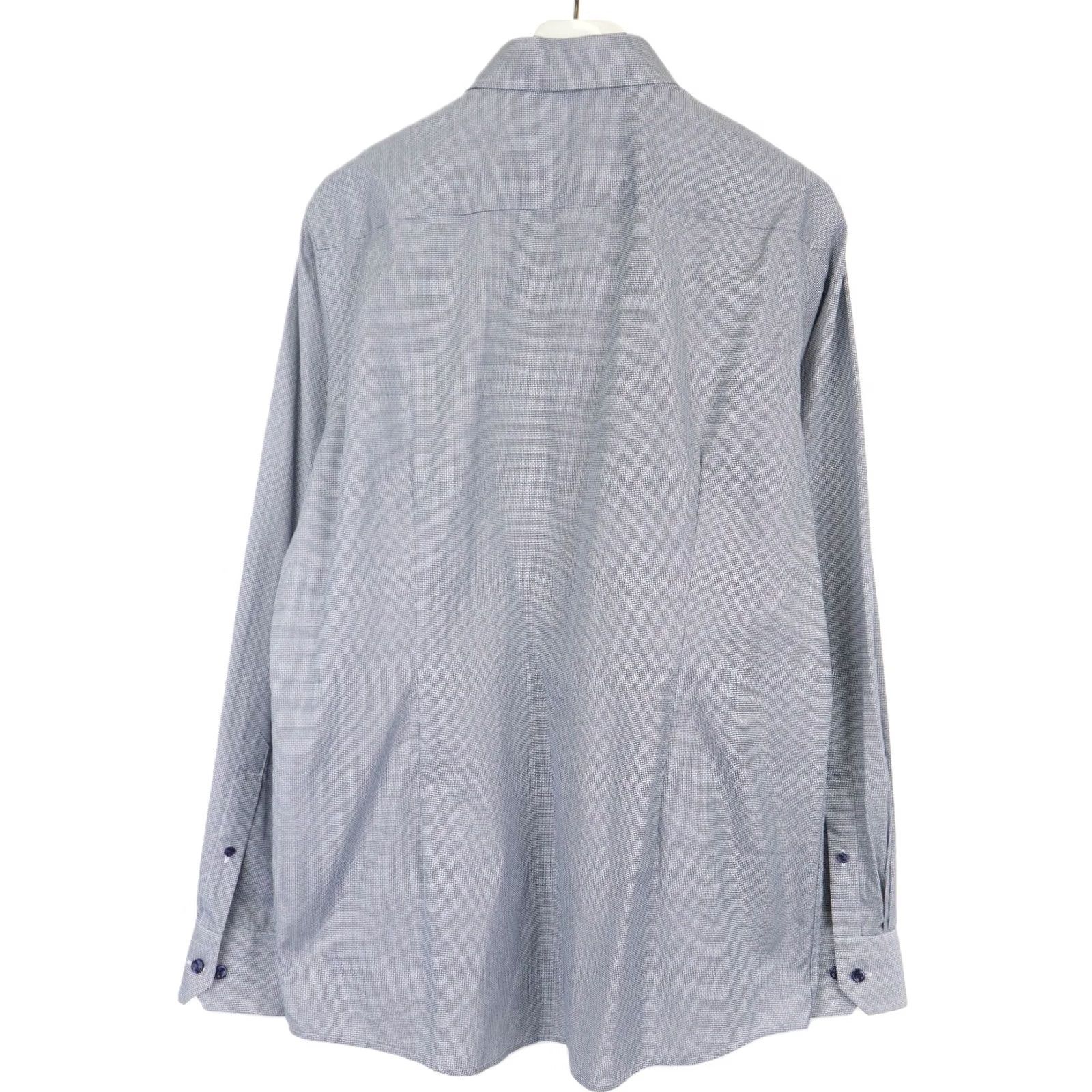 Eton ETON Contemporary Blue Patterned Cutaway Button Up Shirt Men's 43 / 17 Size US XL / EU 56 / 4 - 2 Thumbnail