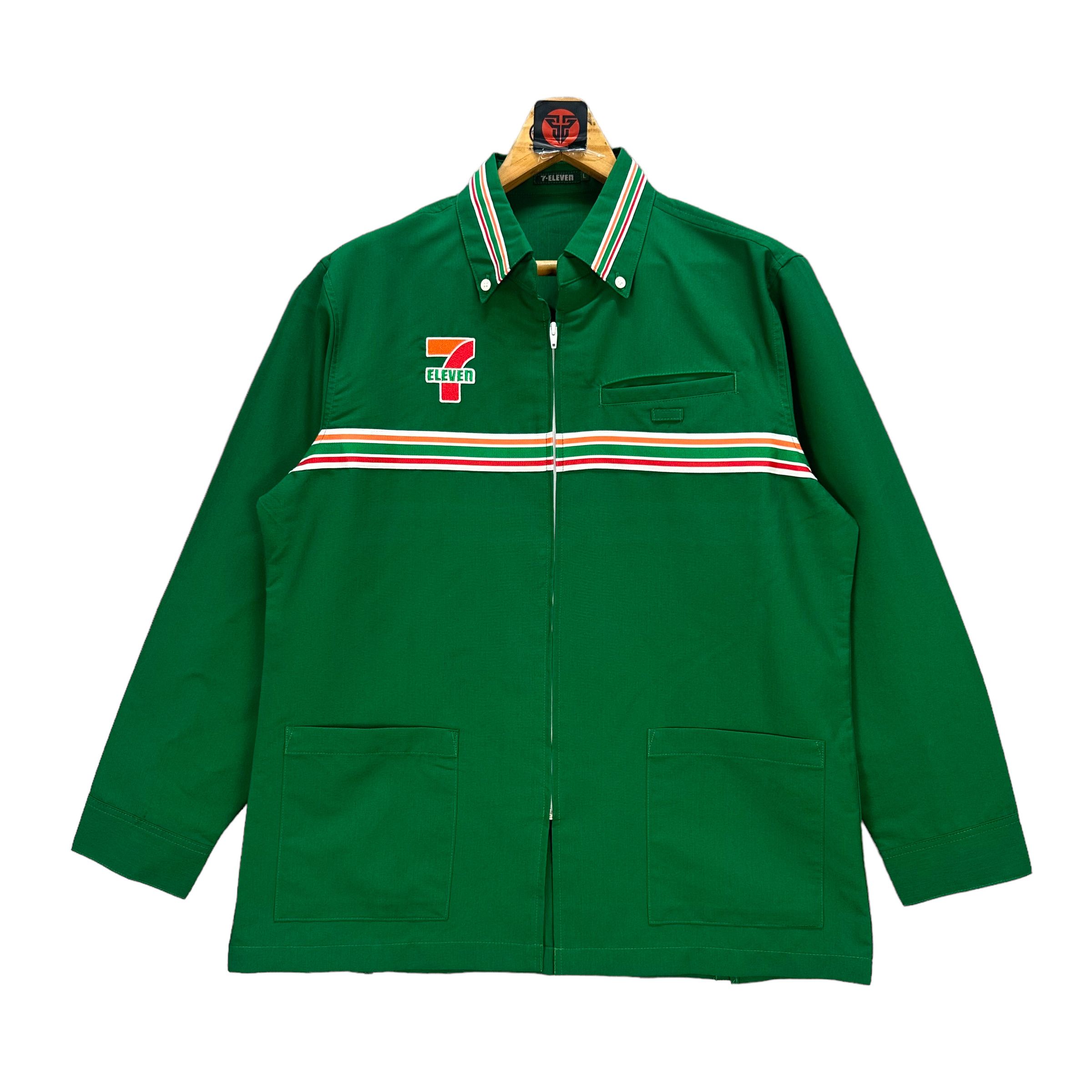 image of Vintage x Workers 7 Eleven Long Sleeve Uniform Jacket 7484-148 in Green, Men's (Size Large)