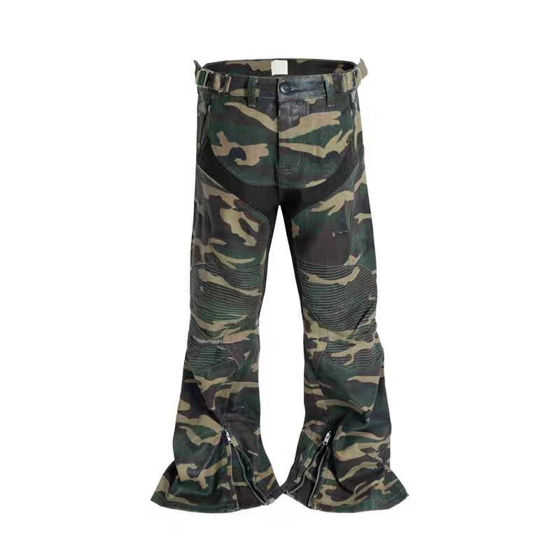 Japanese Brand × Jean Vintage patchwork coated camouflage micro flare jeans Size US 32 / EU 48 - 4 Thumbnail