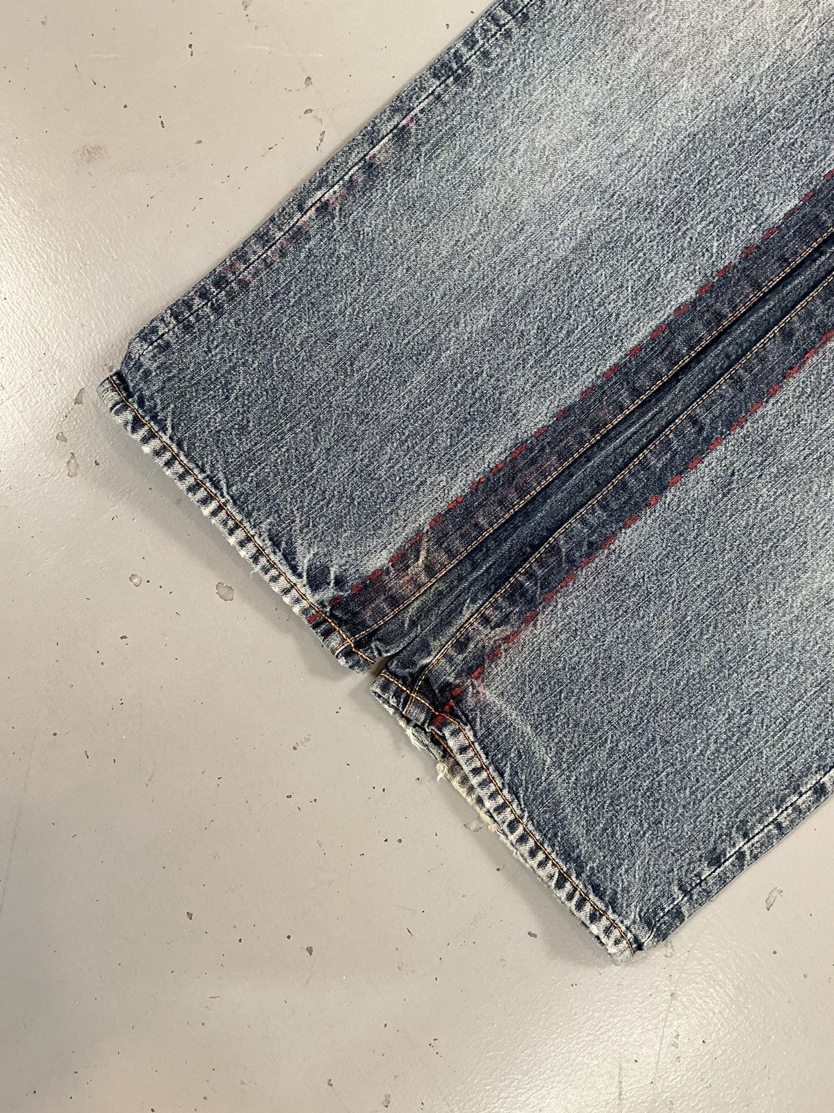 Japanese Brand × Vintage Vintage Evisu inspired Japanese SpellOut embroidered denim Size US 34 / EU 50 - 4 Thumbnail
