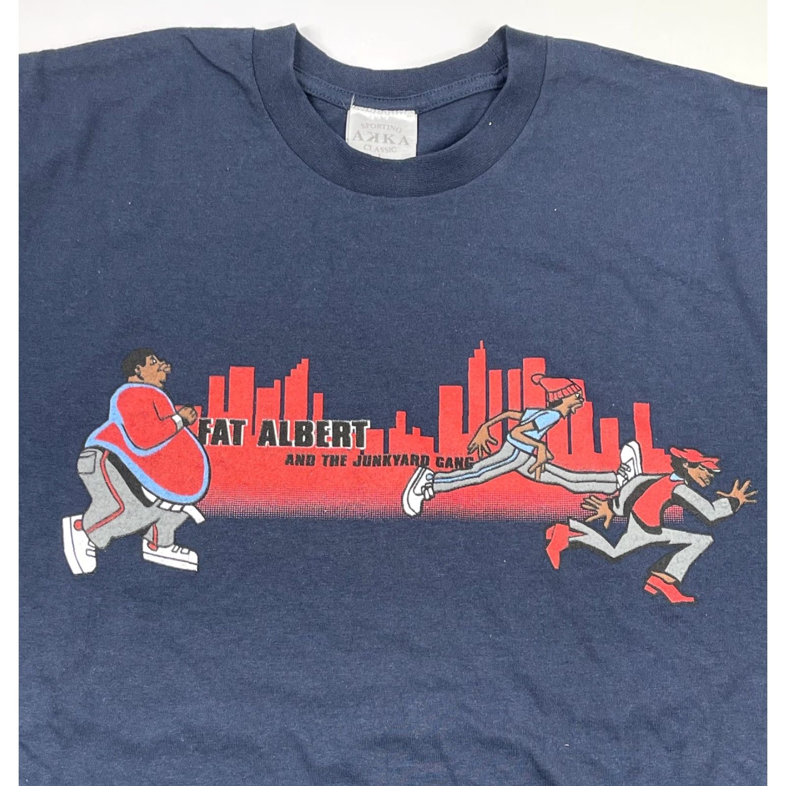 Vintage VINTAGE T-Shirt L Fat Albert The Junkyard Gang 90s Cartoon Character Blue Cotton Men Crew Neck Short Sleeve Logo Size US L / EU 52-54 / 3 - 2 Thumbnail
